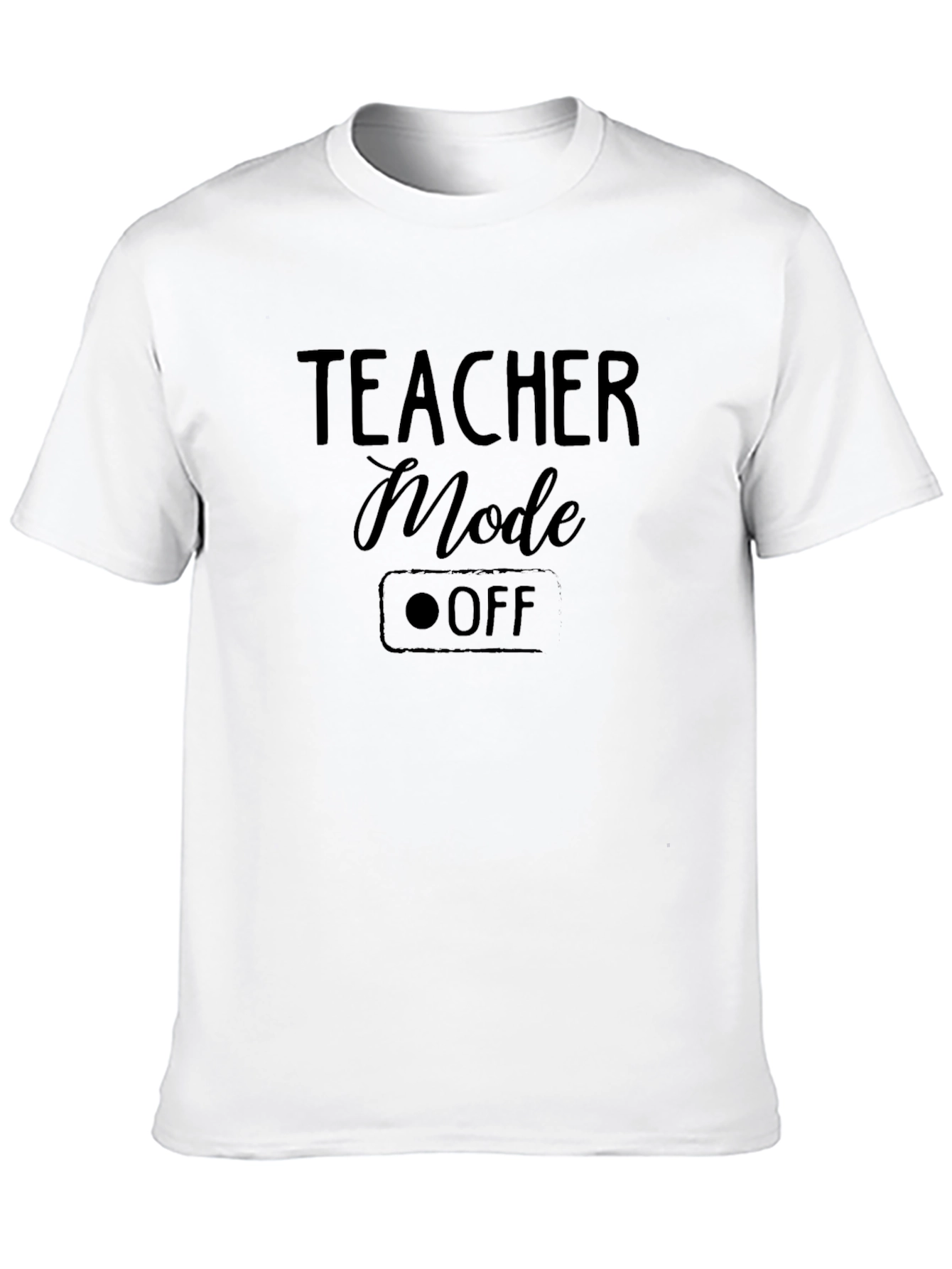 Black Teacher Mode Off Black Graphic T-Shirt view 10