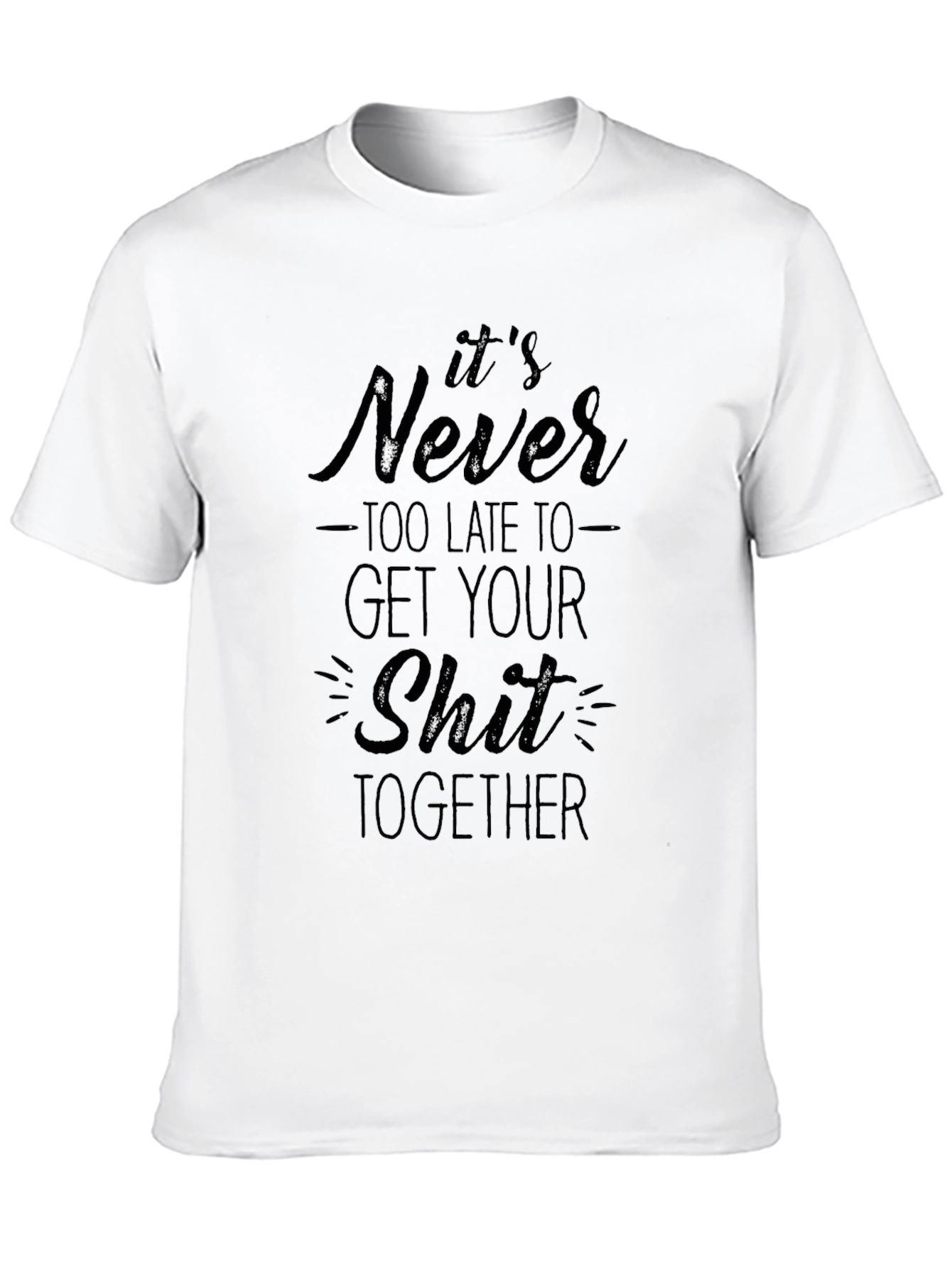 Black It's Never Too Late Graphic Tee view 10