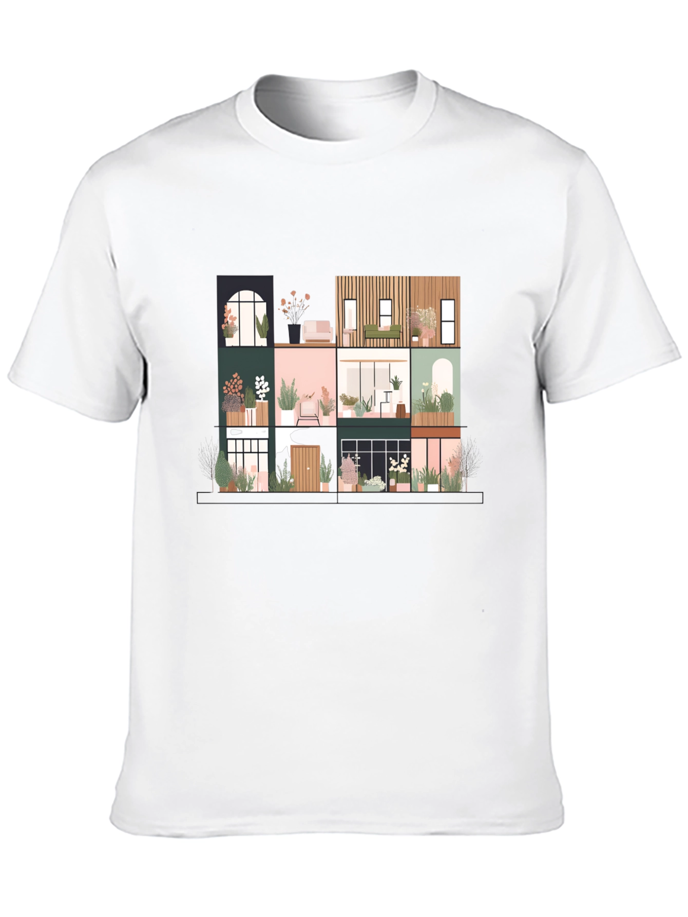 Black Urban Living T-Shirt - Stylish City Home Design view 10
