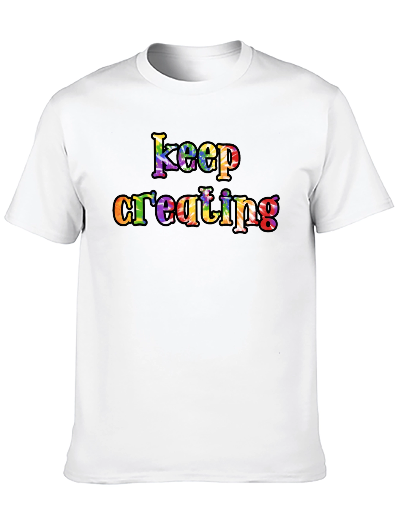 Black Keep Creating Rainbow Graphic T-Shirt - Unisex view 10