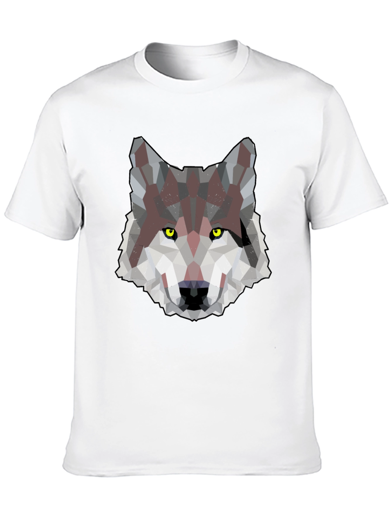 Black Geometric Wolf Graphic Print Men's T-Shirt view 10