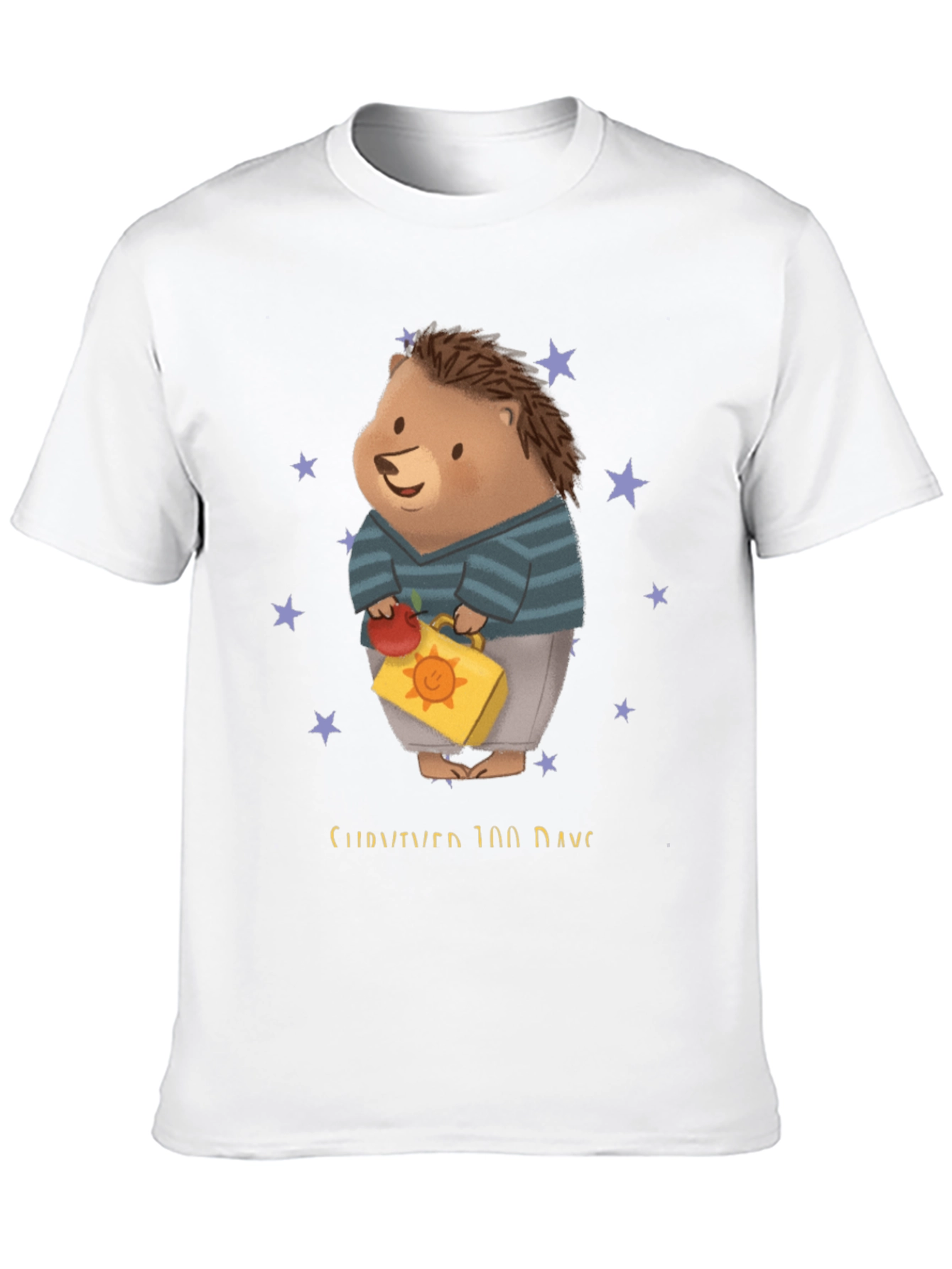 Black 100 Days of School Hedgehog Tee view 10