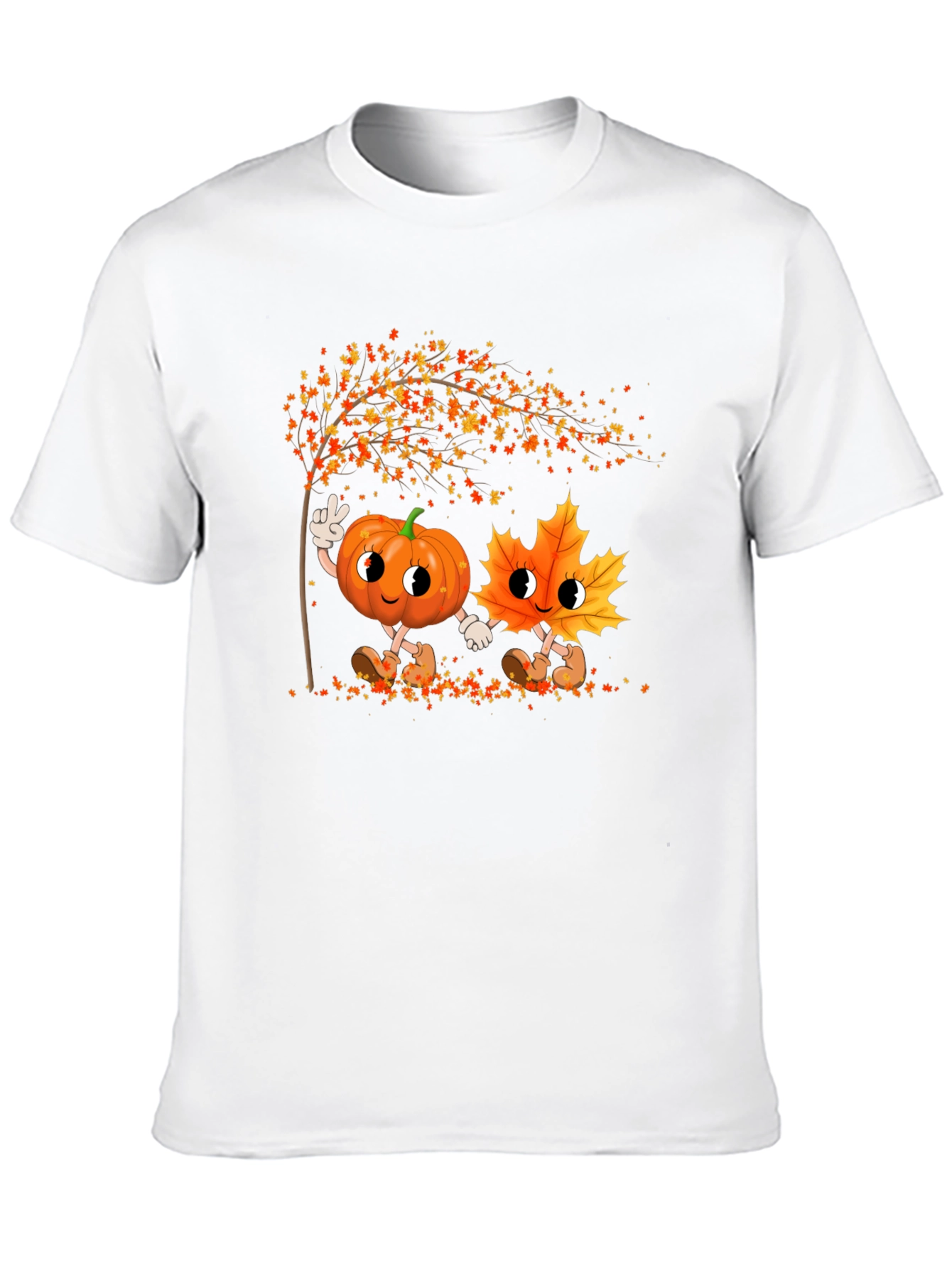 Black Fall Friends Tee - Pumpkin & Leaf Graphic view 10