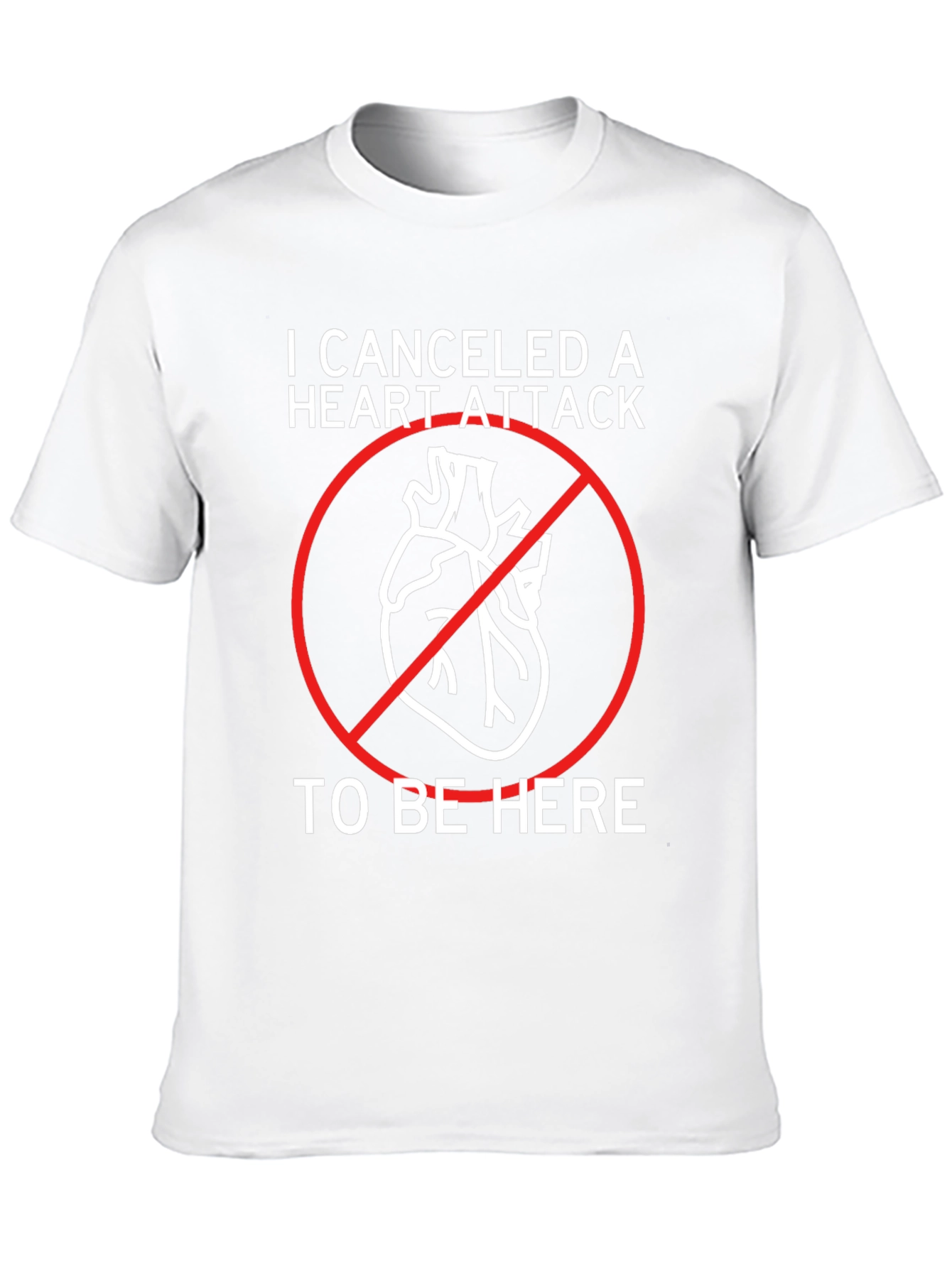 Black Canceled Heart Attack T-Shirt - Funny Graphic Tee view 10