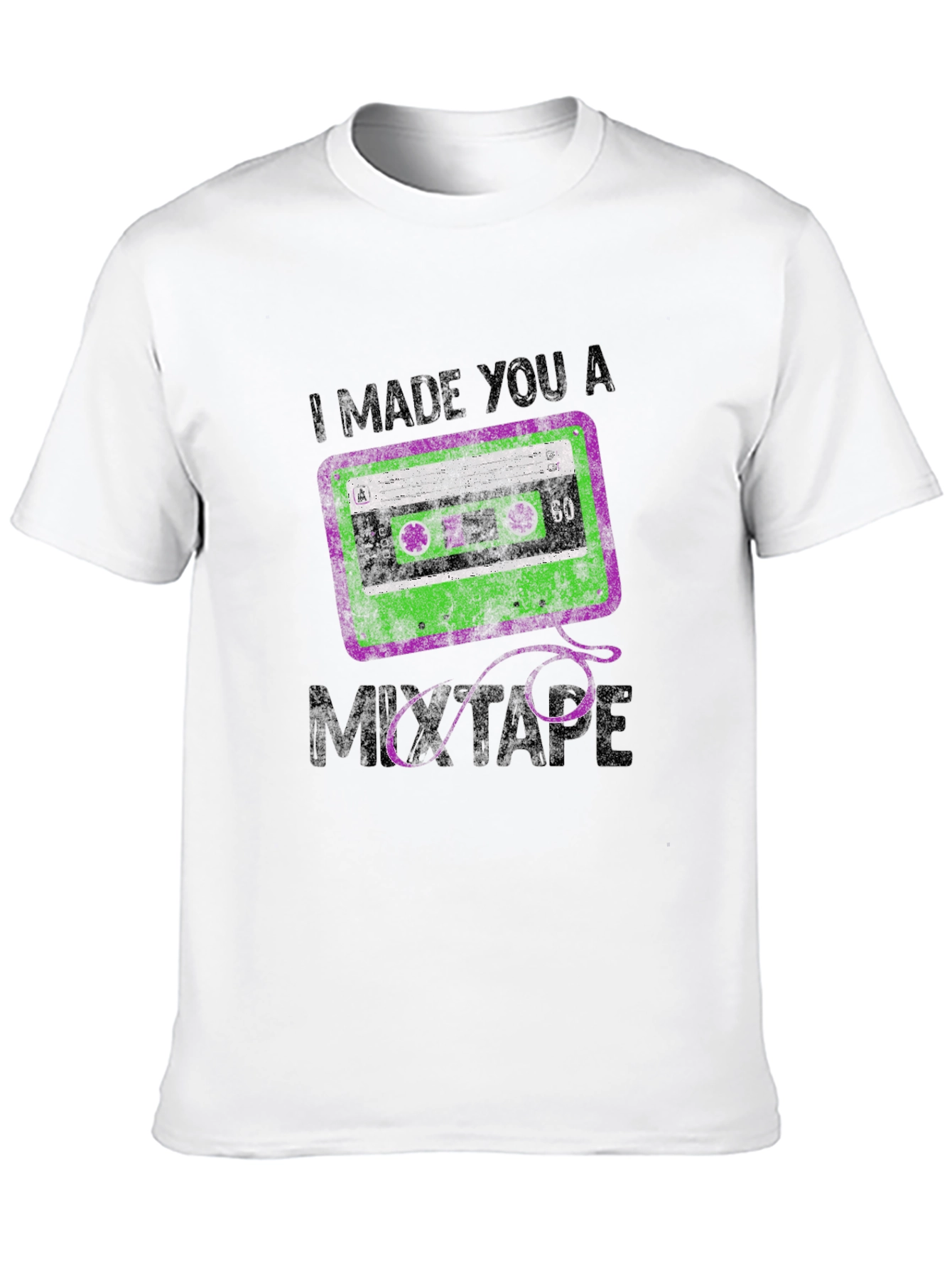 Black I Made You a Mixtape Graphic Tee - Vintage Cassette T-Shirt view 10