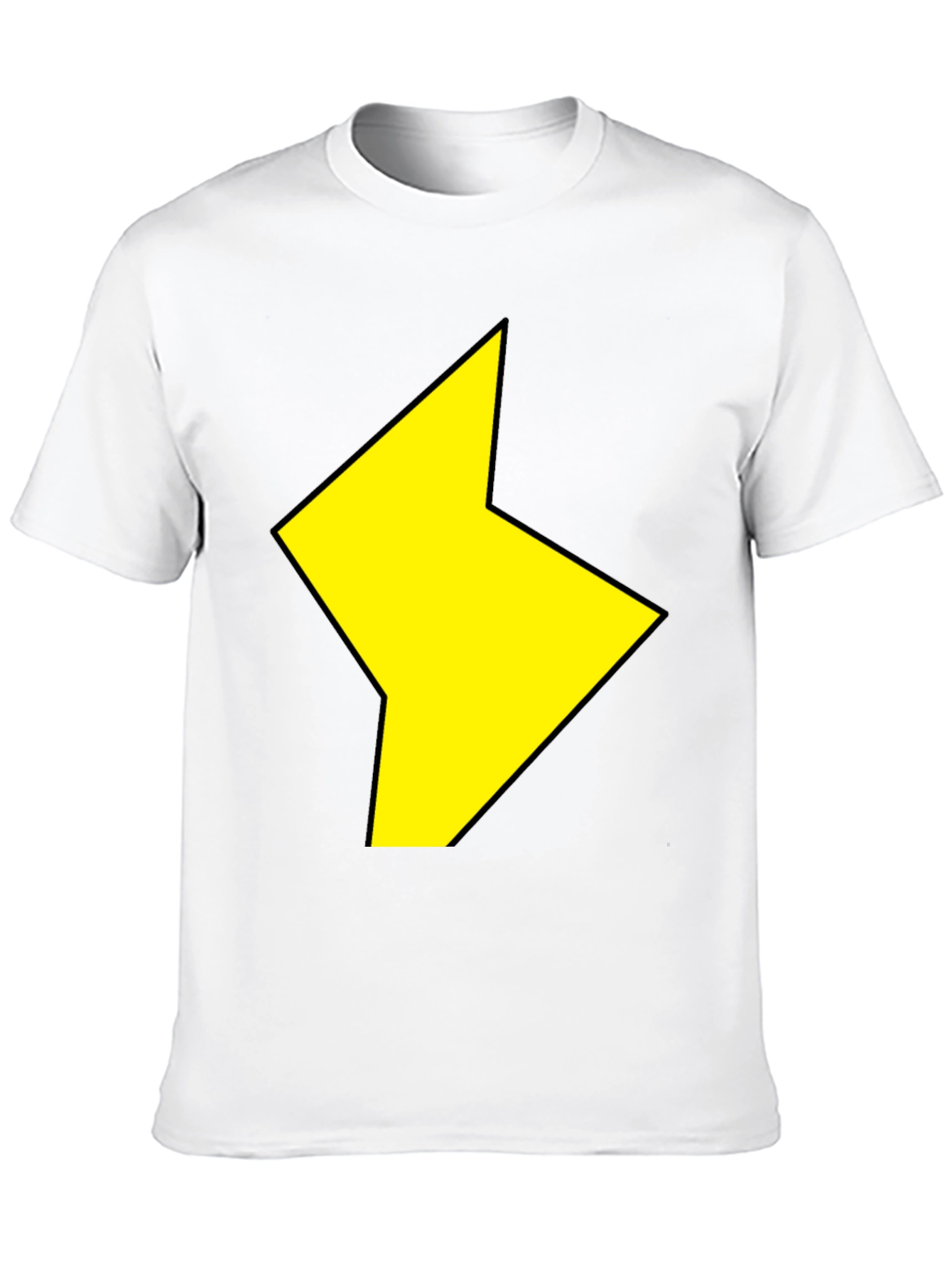 Black Black T-Shirt with Yellow Lightning Bolt Design view 10
