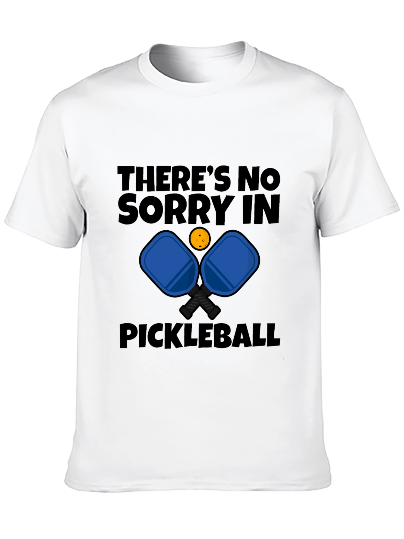 Black Pickleball T-Shirt - There's No Sorry in Pickleball view 10