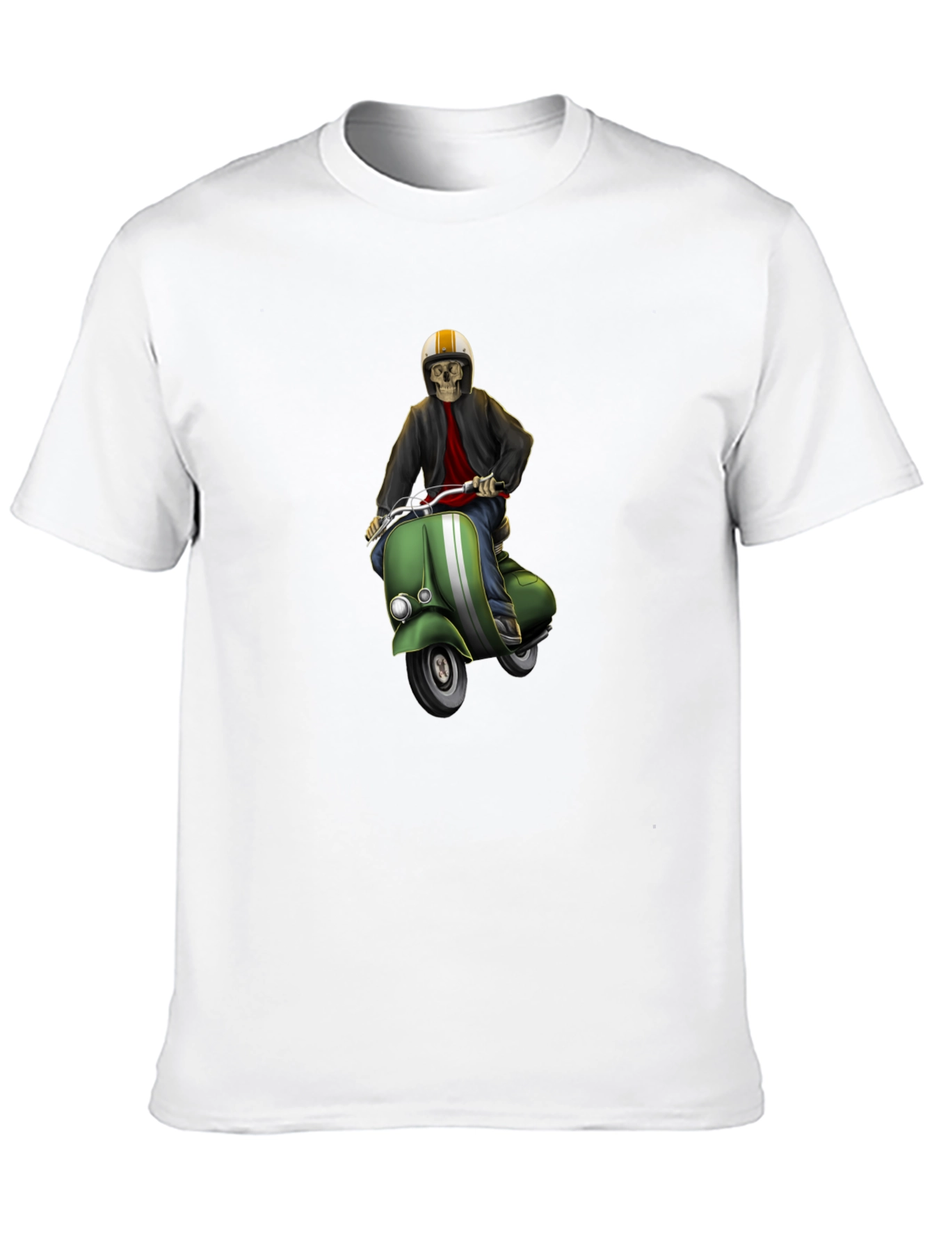 Black Cool Skeleton Rider Graphic Tee view 10