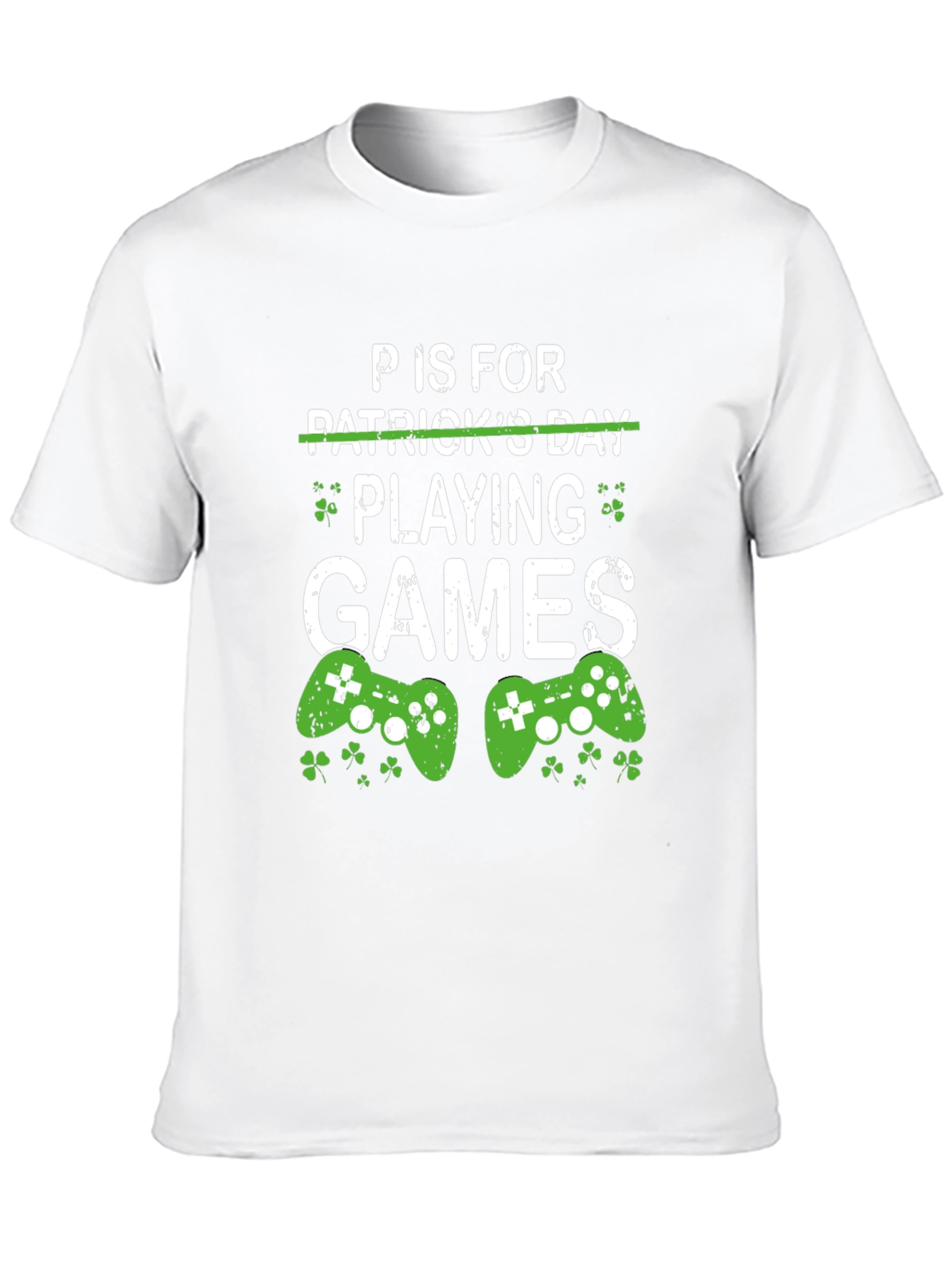 Black P is for Playing Games St. Patrick's Day Gamer T-Shirt view 10