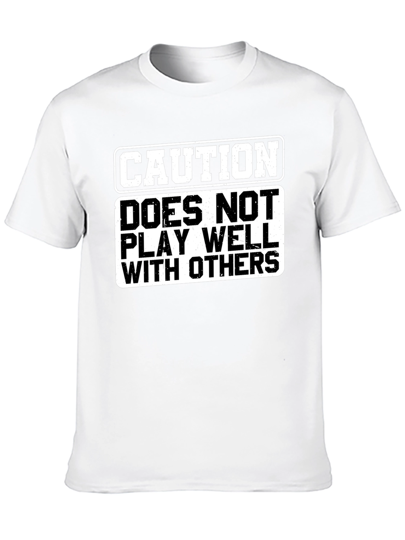 Black Caution Doesn't Play Well T-Shirt view 10