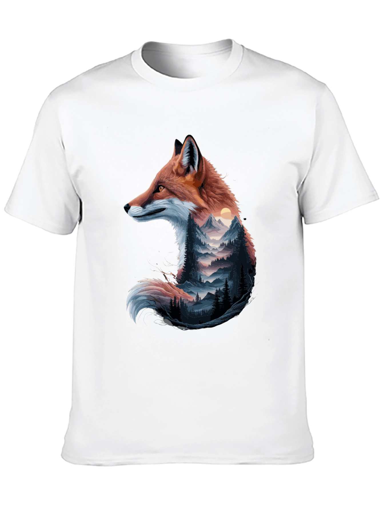 Black Fox & Mountain Graphic Tee - Nature Inspired Design view 10
