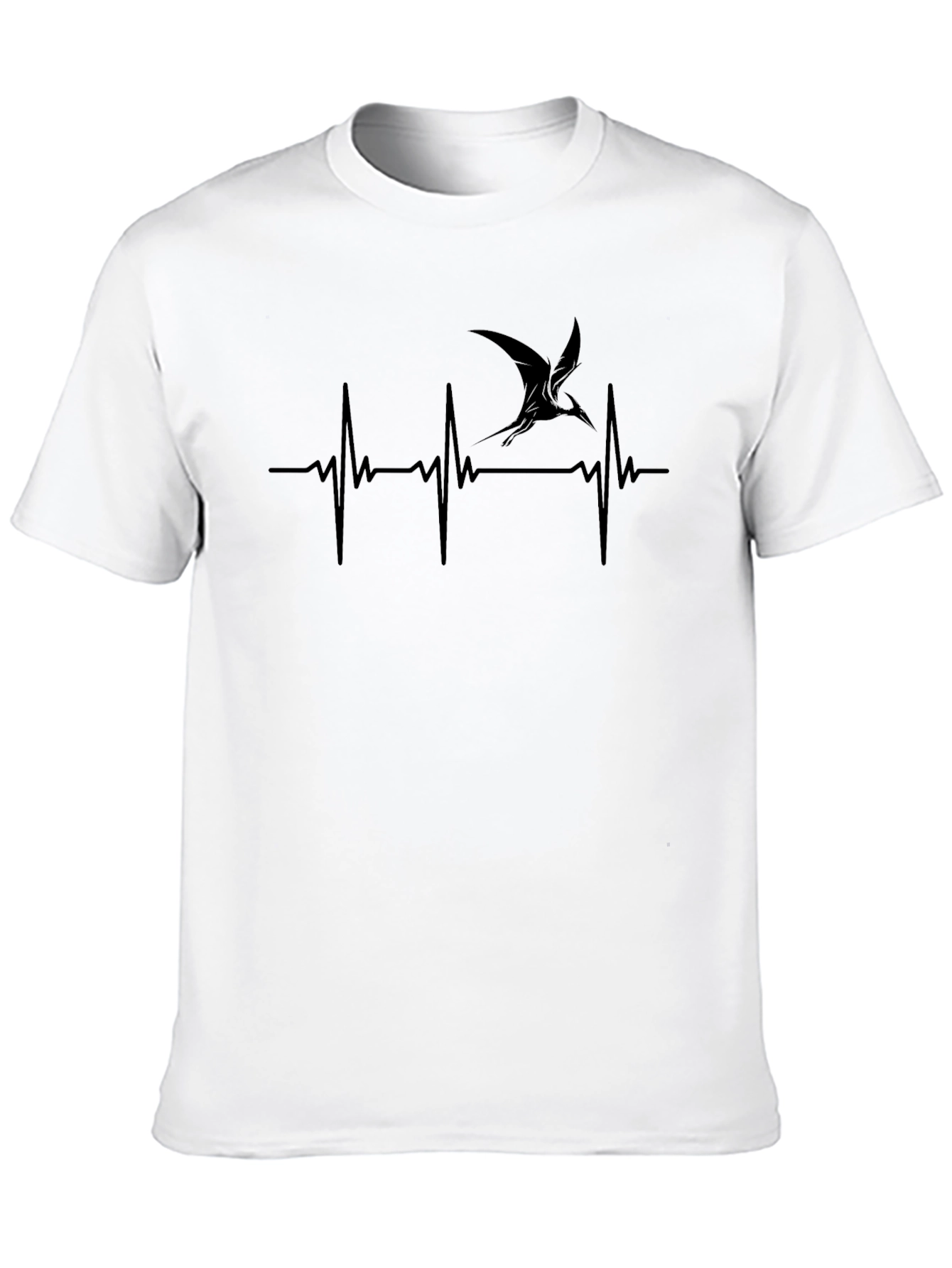 Black Pterodactyl Heartbeat T-Shirt - Prehistoric Pulse view 10
