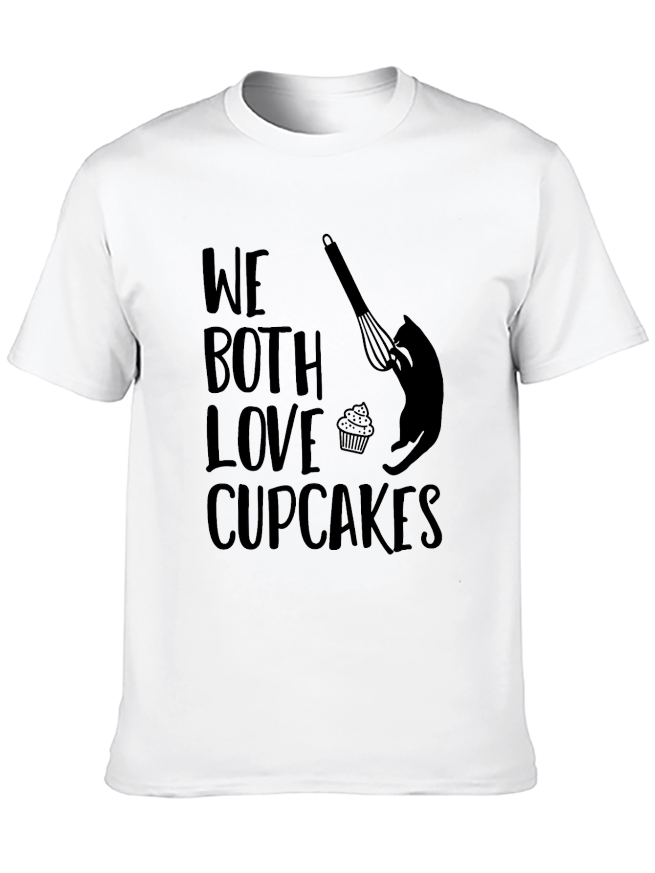 Black We Both Love Cupcakes T-Shirt - Cat & Whisk Design view 10