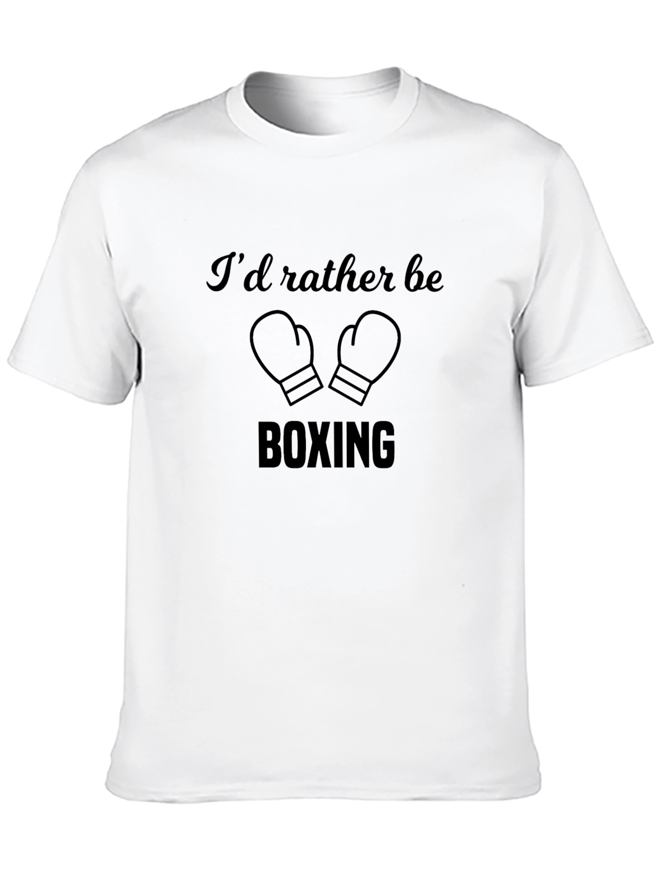Black Boxing Fan Black T-Shirt - "I'd Rather Be Boxing" Design view 10