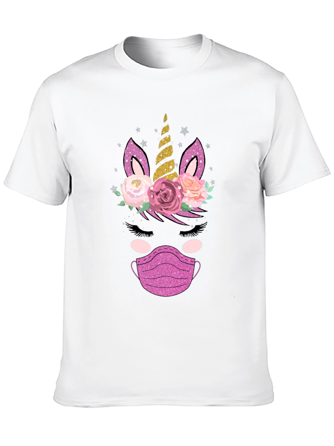 Black Unicorn Mask Graphic Tee - Stylish & Safe view 10