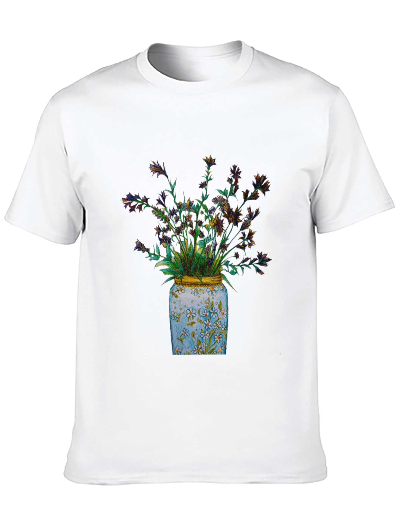 Black Floral Jar Graphic Tee - Soft Cotton Blend view 10