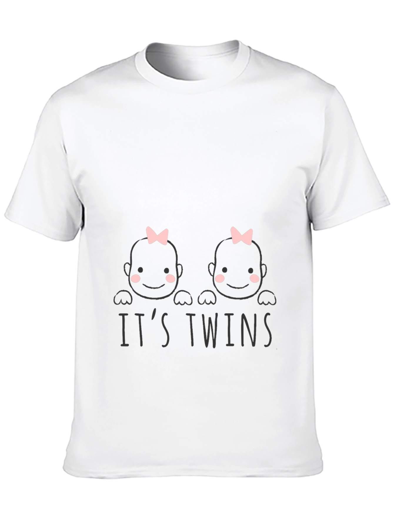 Black It's Twins! Baby Shower T-Shirt view 10