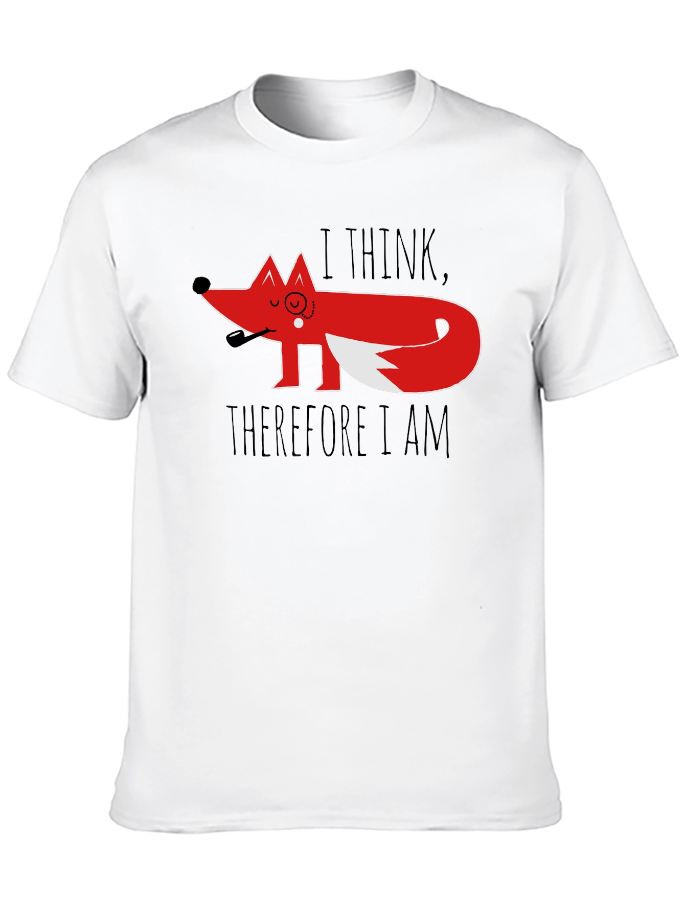 Black Philosophical Fox Graphic Tee - 'I Think, Therefore I Am' view 10