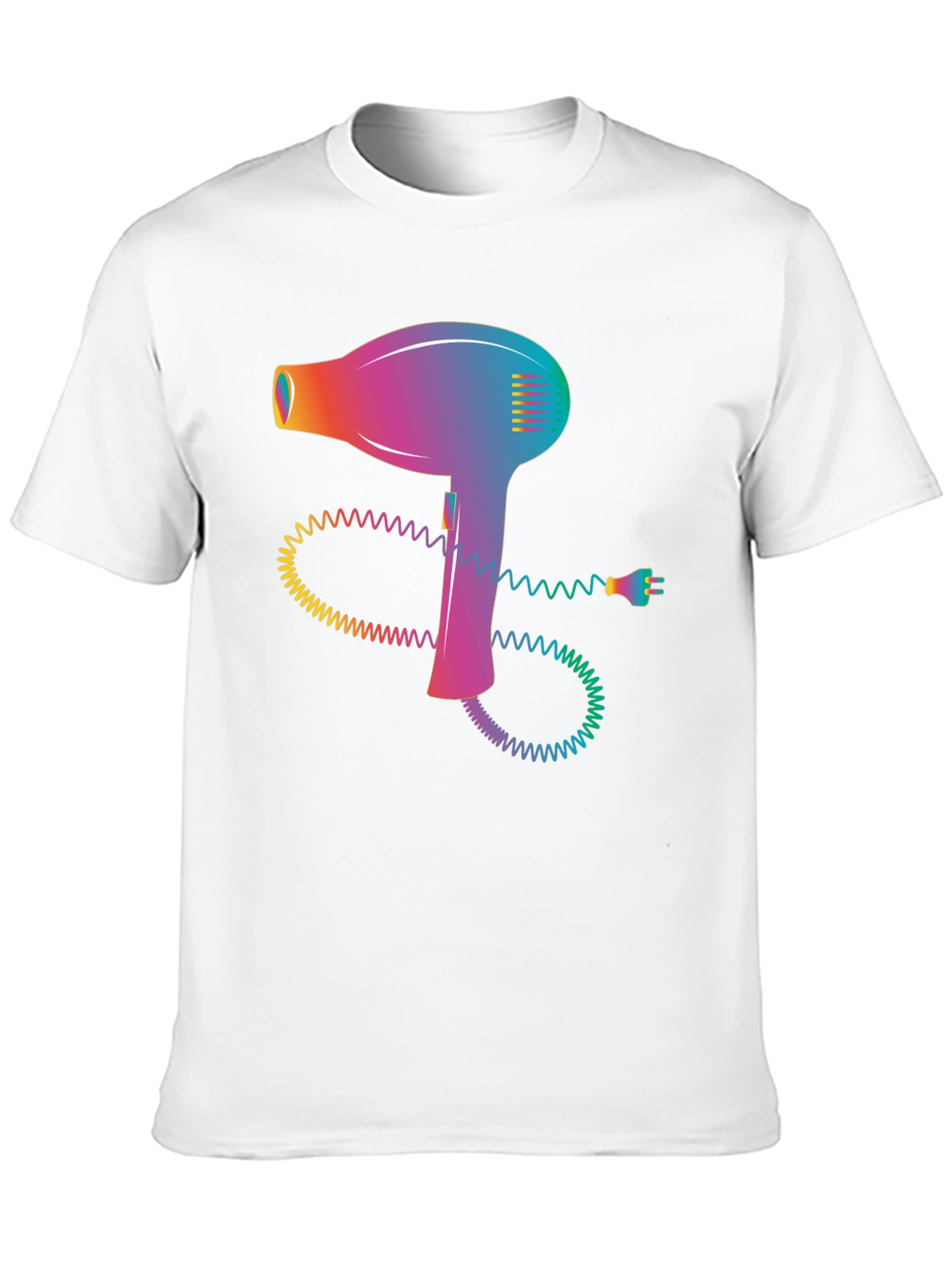 Black Retro Hair Dryer Graphic Tee - Stylish Black T-Shirt view 10