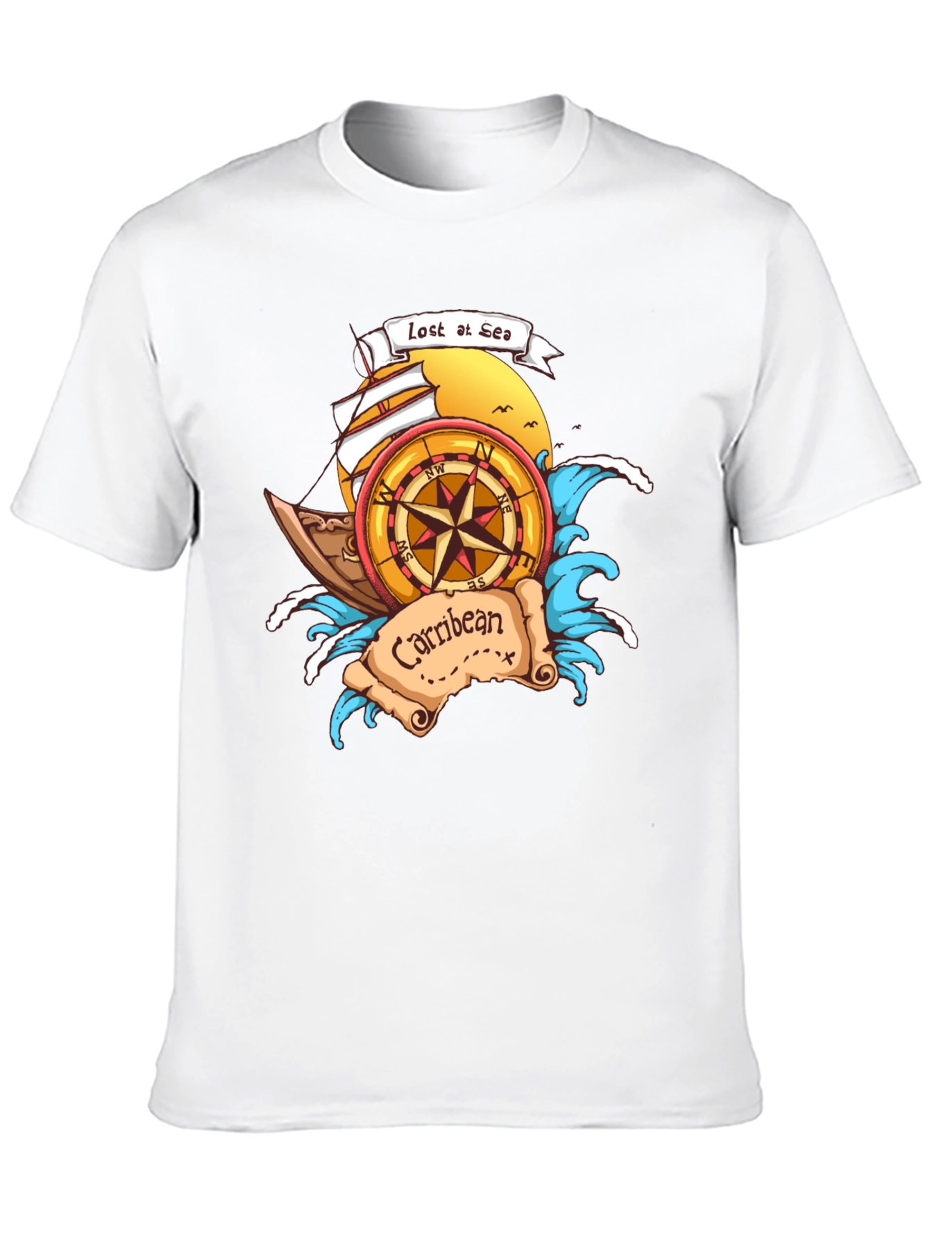 Black Lost at Sea Caribbean T-Shirt view 10