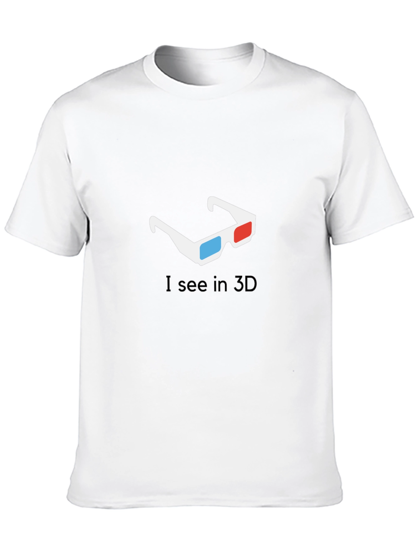 Black Funny 3D Glasses Graphic T-Shirt view 10