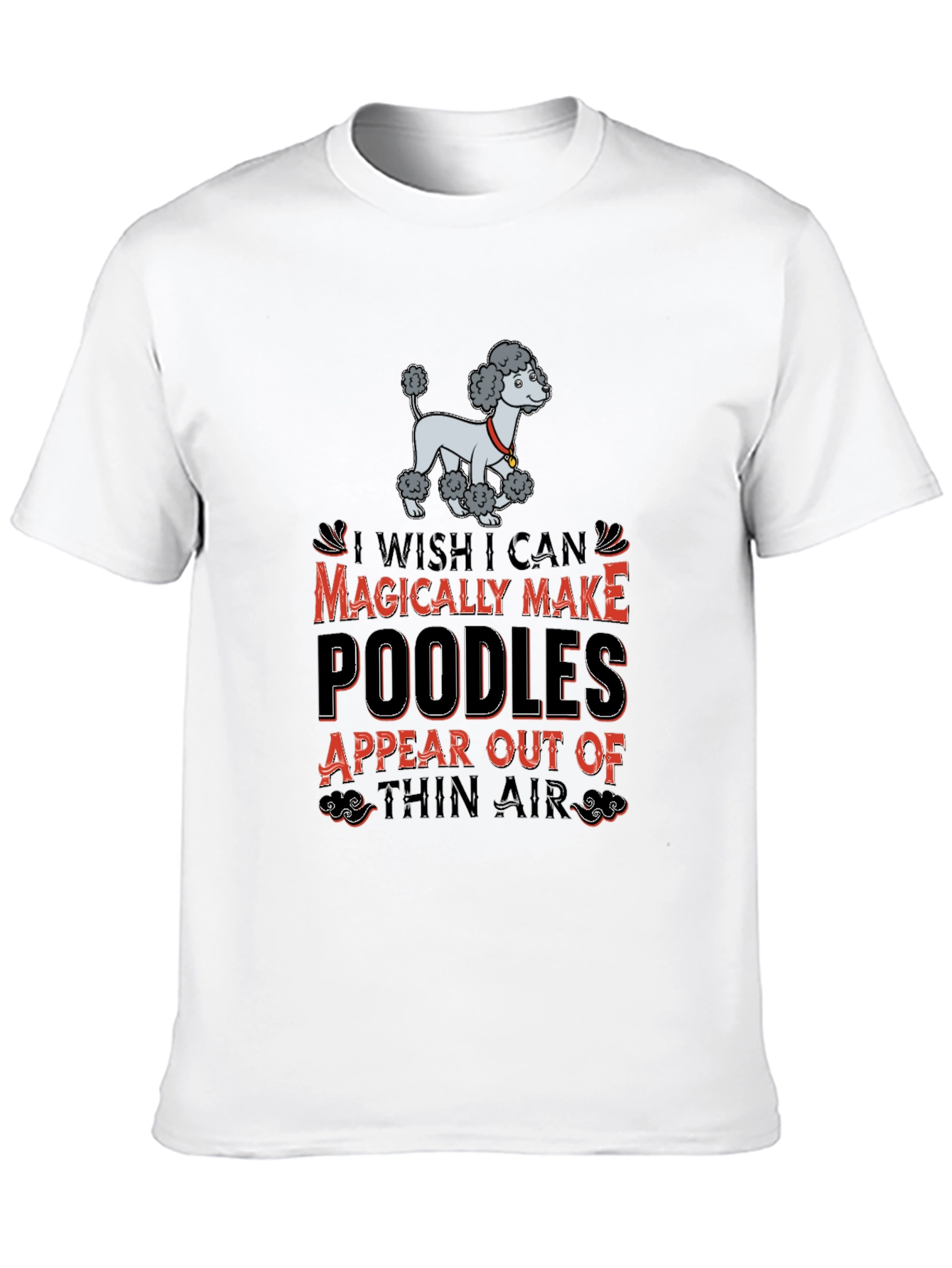 Black Magical Poodles Graphic Tee - Fun Novelty Shirt view 10