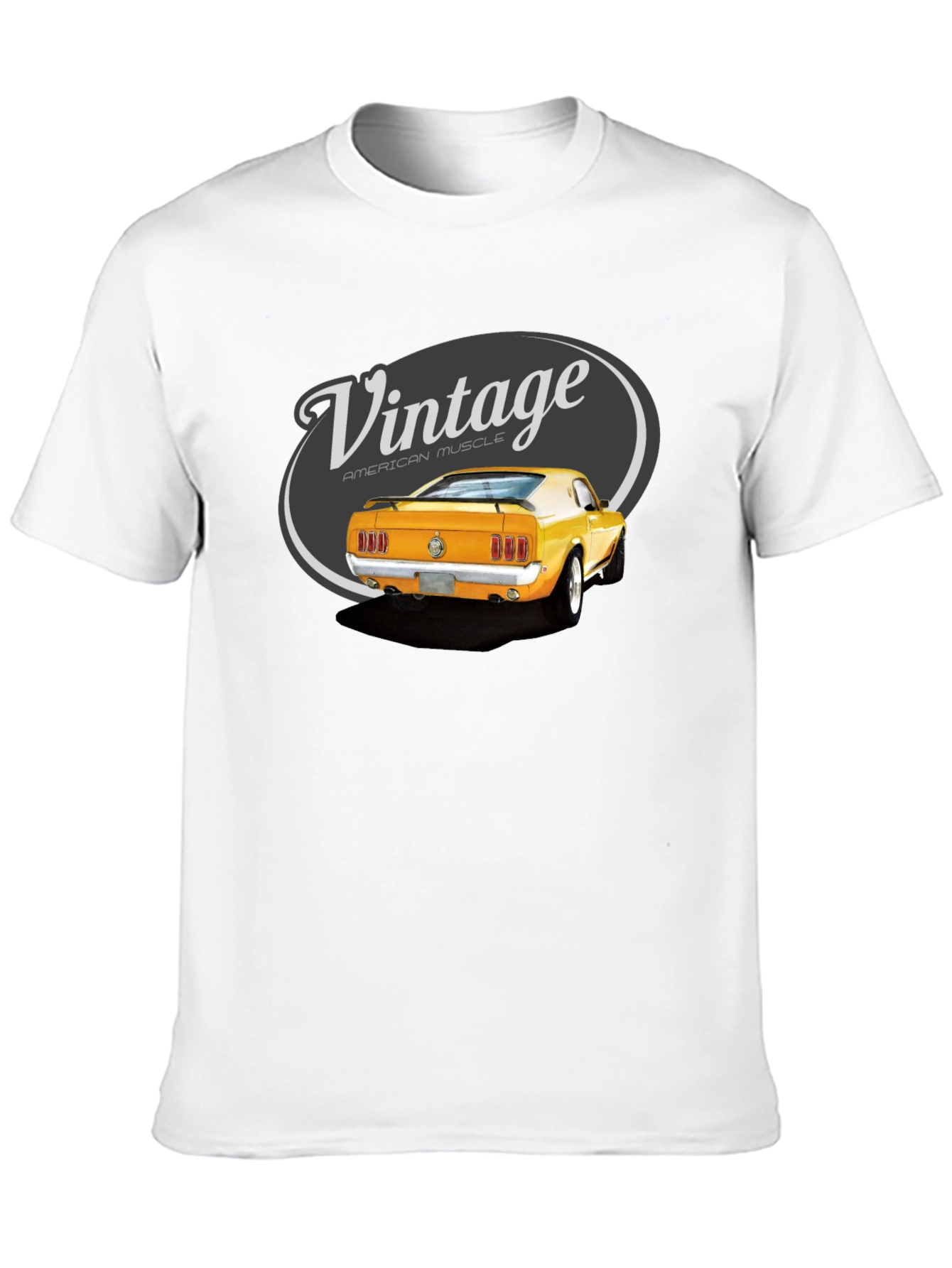 Black Vintage American Muscle Car T-Shirt view 10