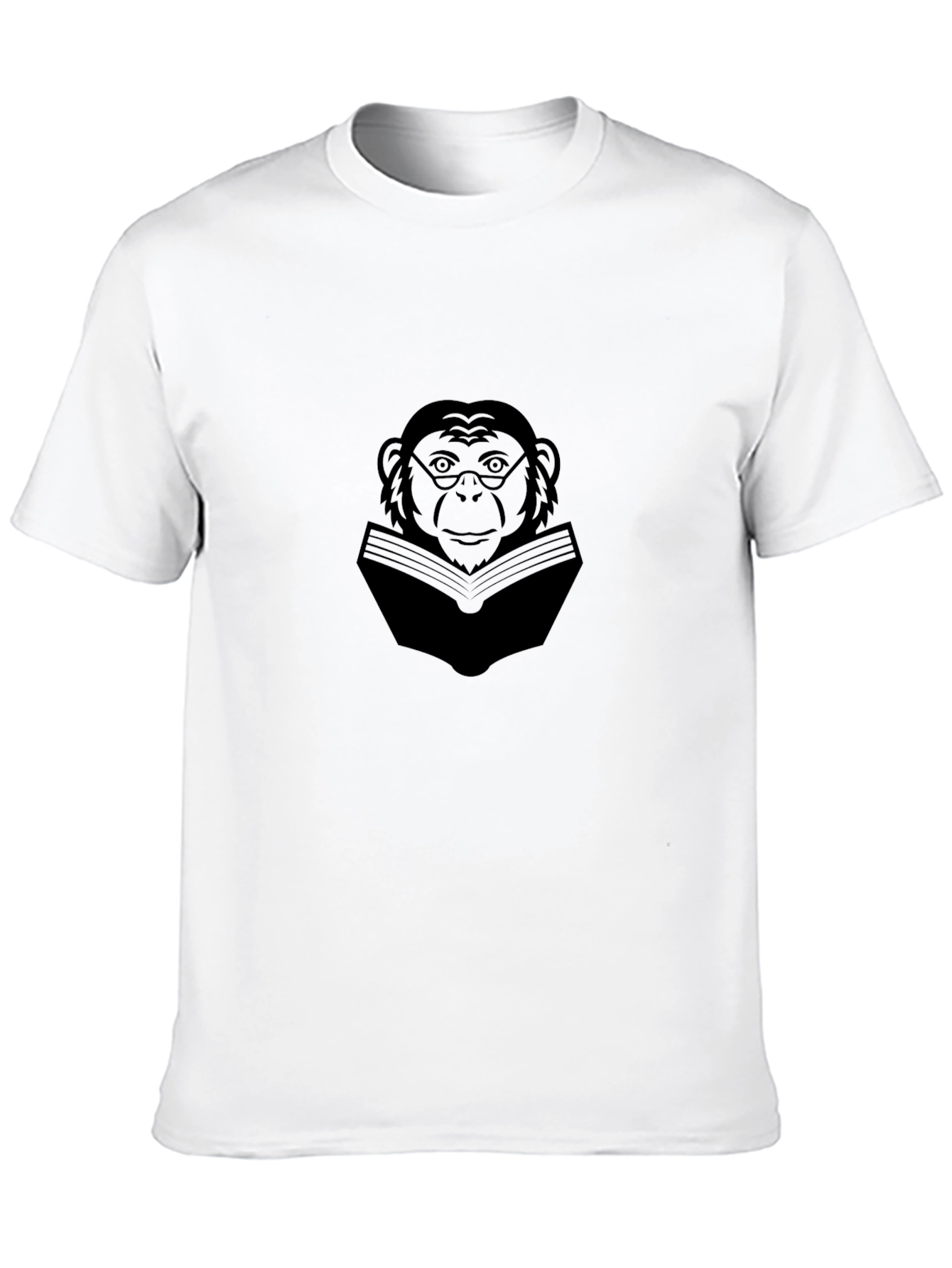 Black Chimpanzee Reading Book Graphic T-Shirt view 10