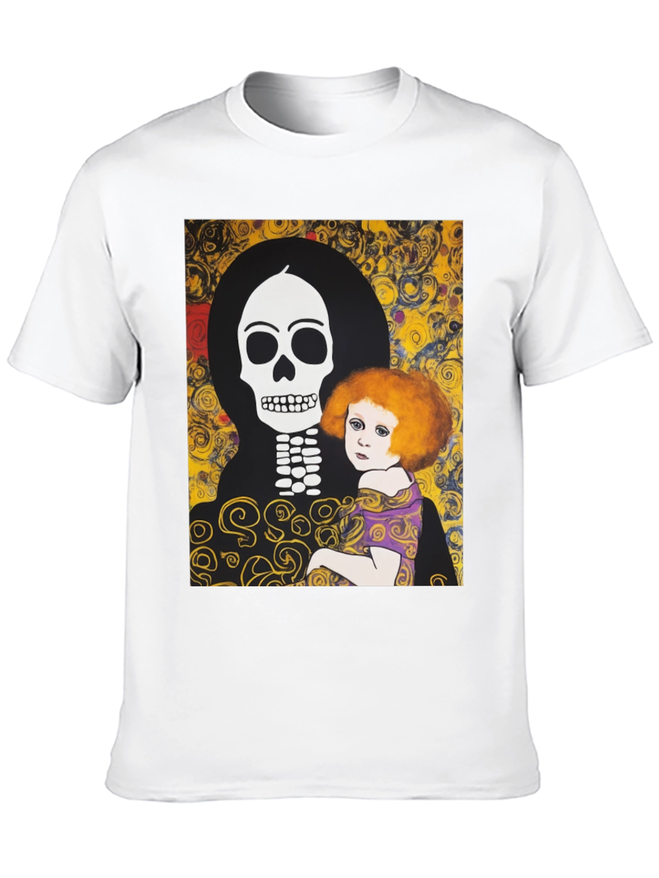 Black Klimt Death & Life Graphic Tee - Dark Humor Art view 10