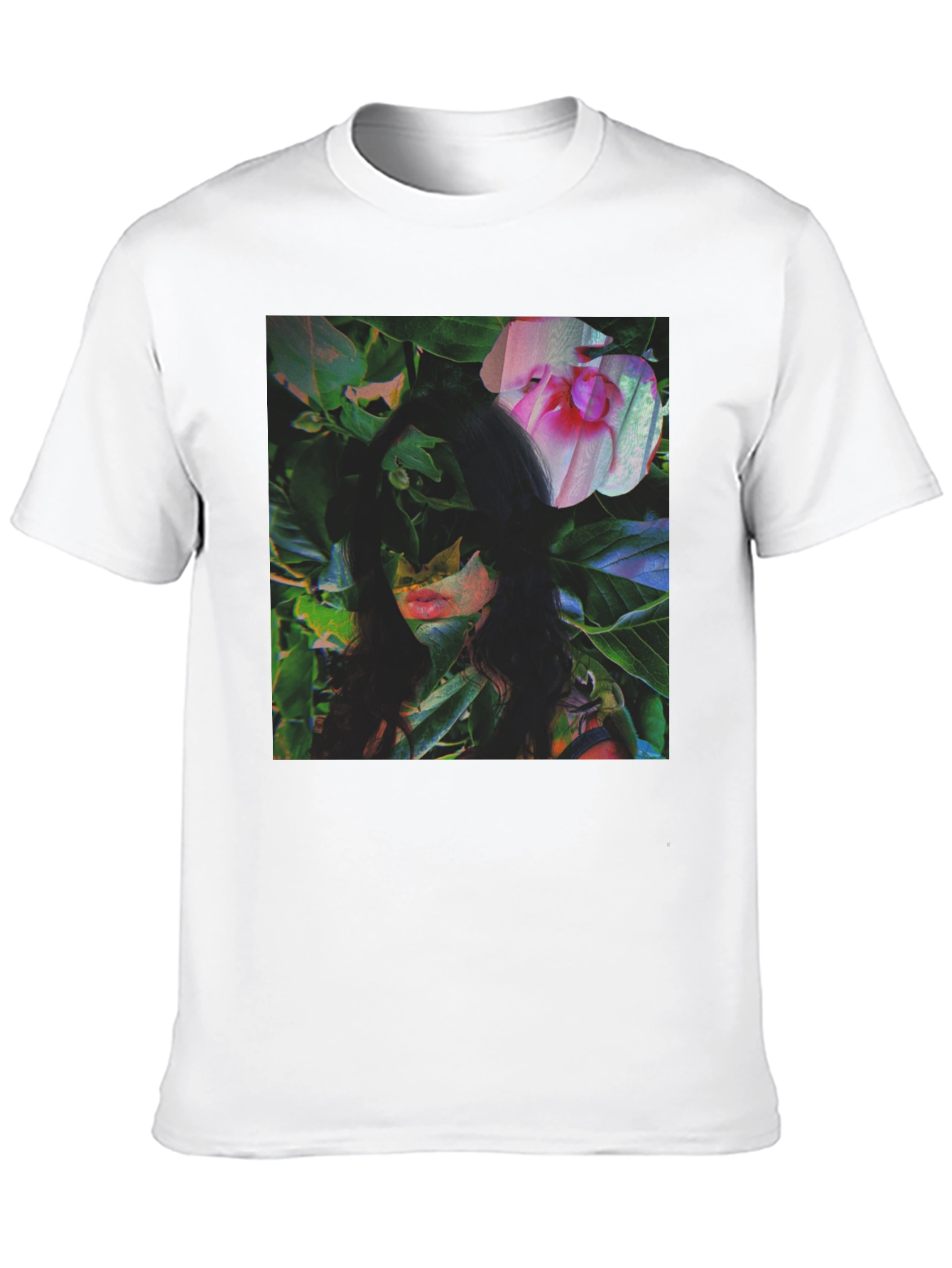 Black Floral Portrait Graphic Tee - Black Cotton Blend view 10