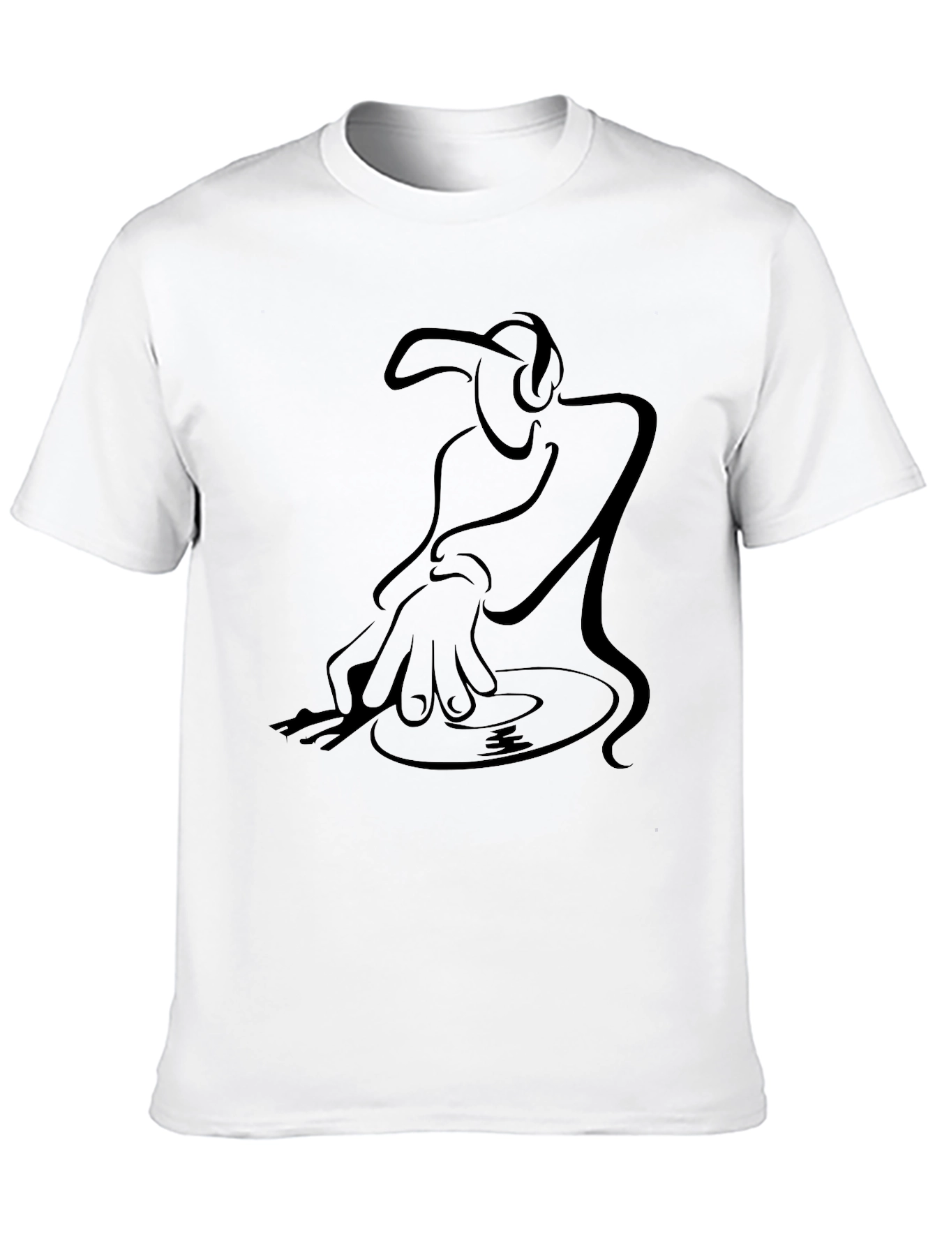 Black DJ Graphic Black T-Shirt - Turntable Design view 10