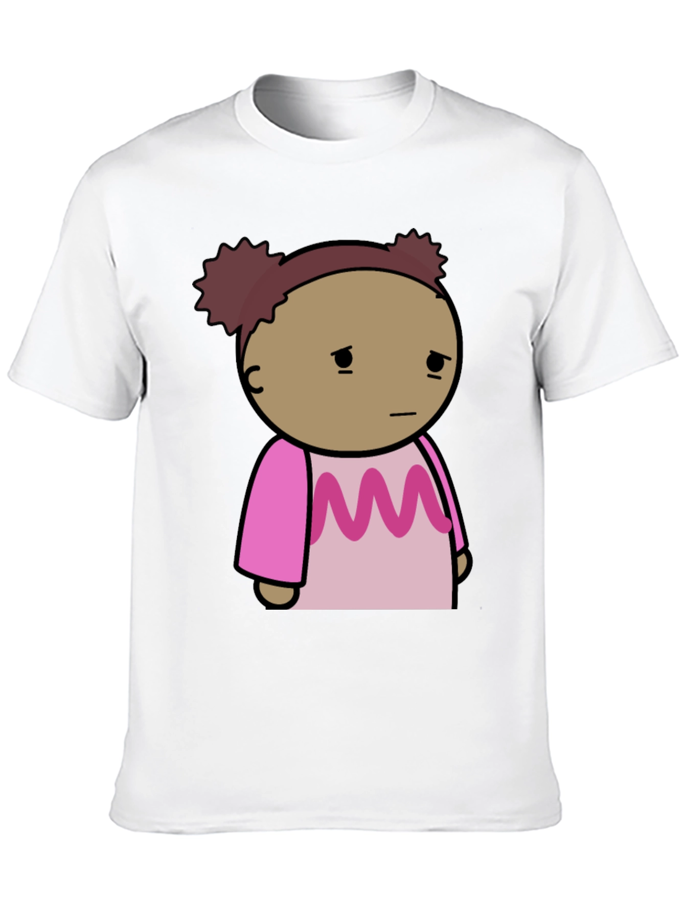 Black Sad Girl Cartoon Graphic T-Shirt view 10