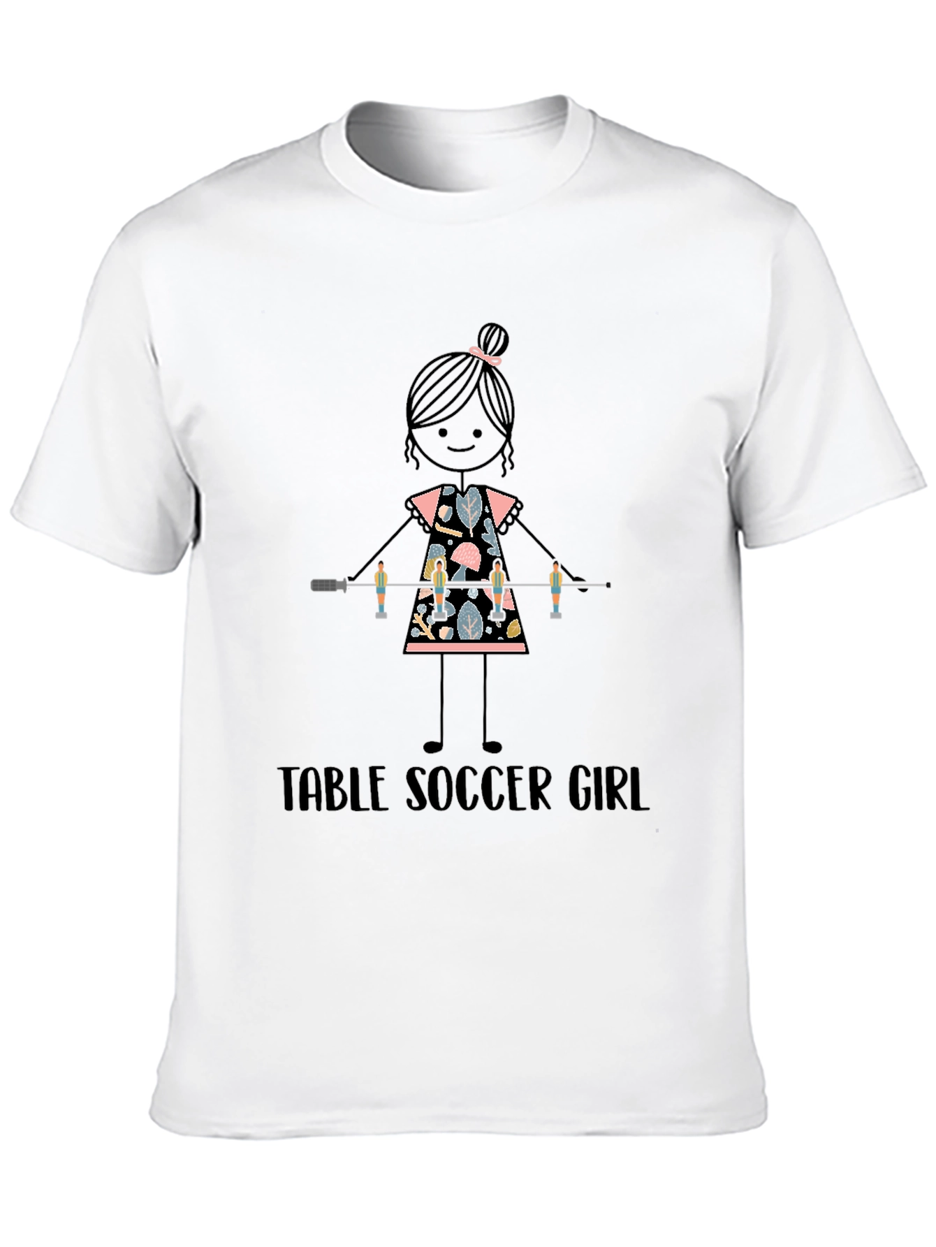 Black Table Soccer Girl Graphic Tee - Fun Sports T-Shirt view 10
