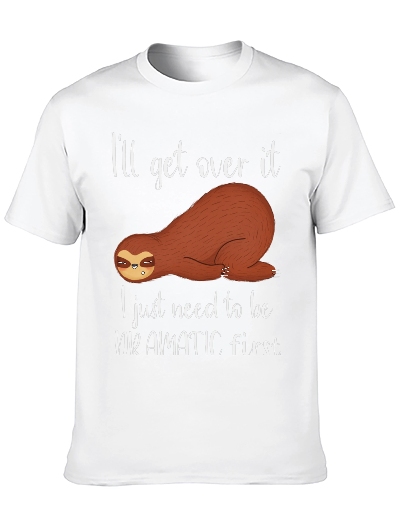 Black Dramatic Sloth T-Shirt - Funny Graphic Tee view 10