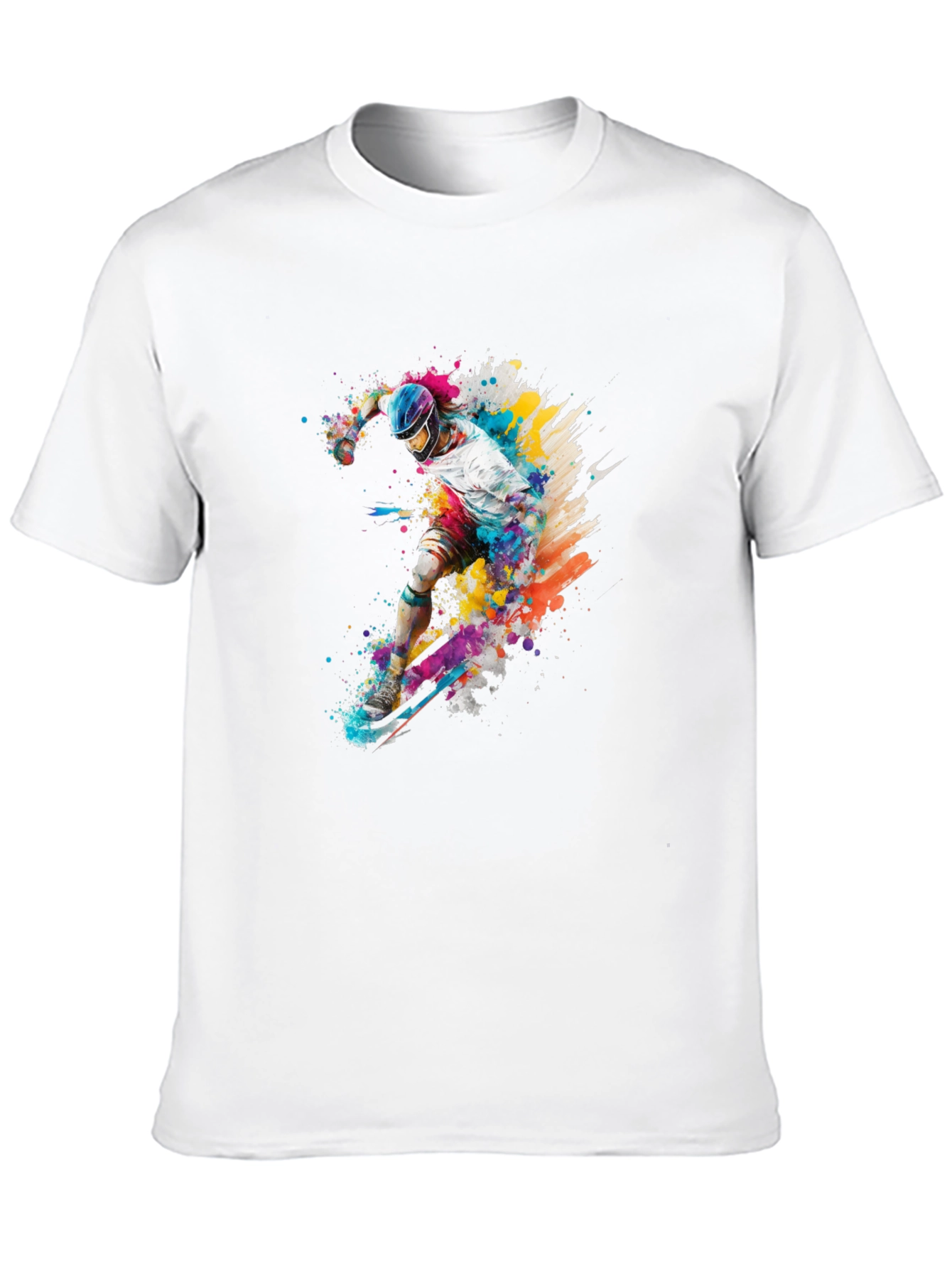 Black Colorful Skateboarder Graphic Tee view 10