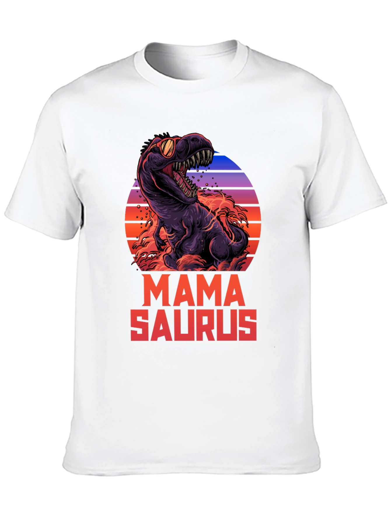 Black Mama Saurus Dinosaur Graphic T-Shirt view 10