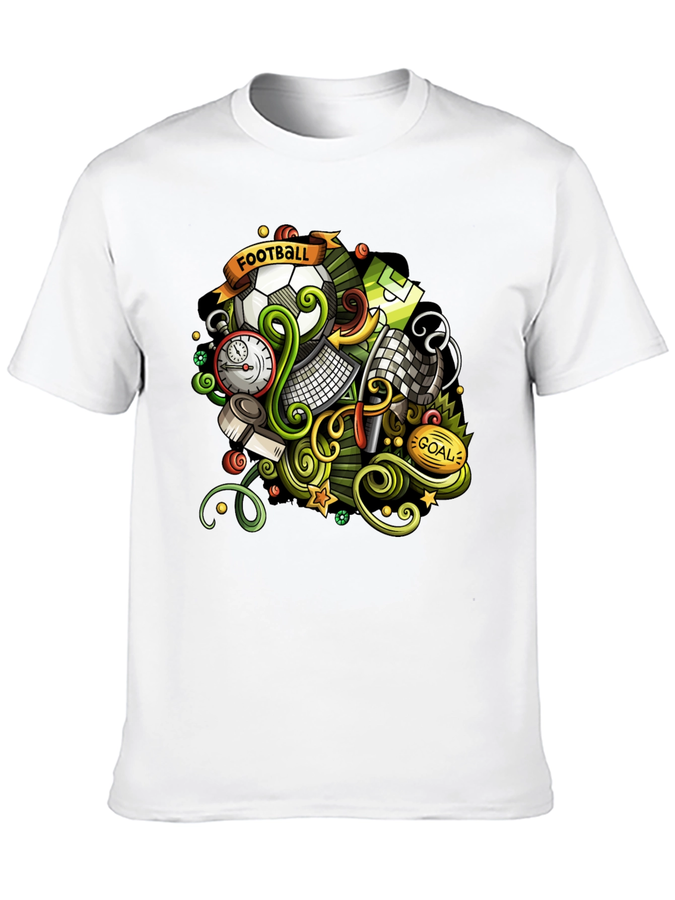 Black Football Cartoon Graphic T-Shirt view 10