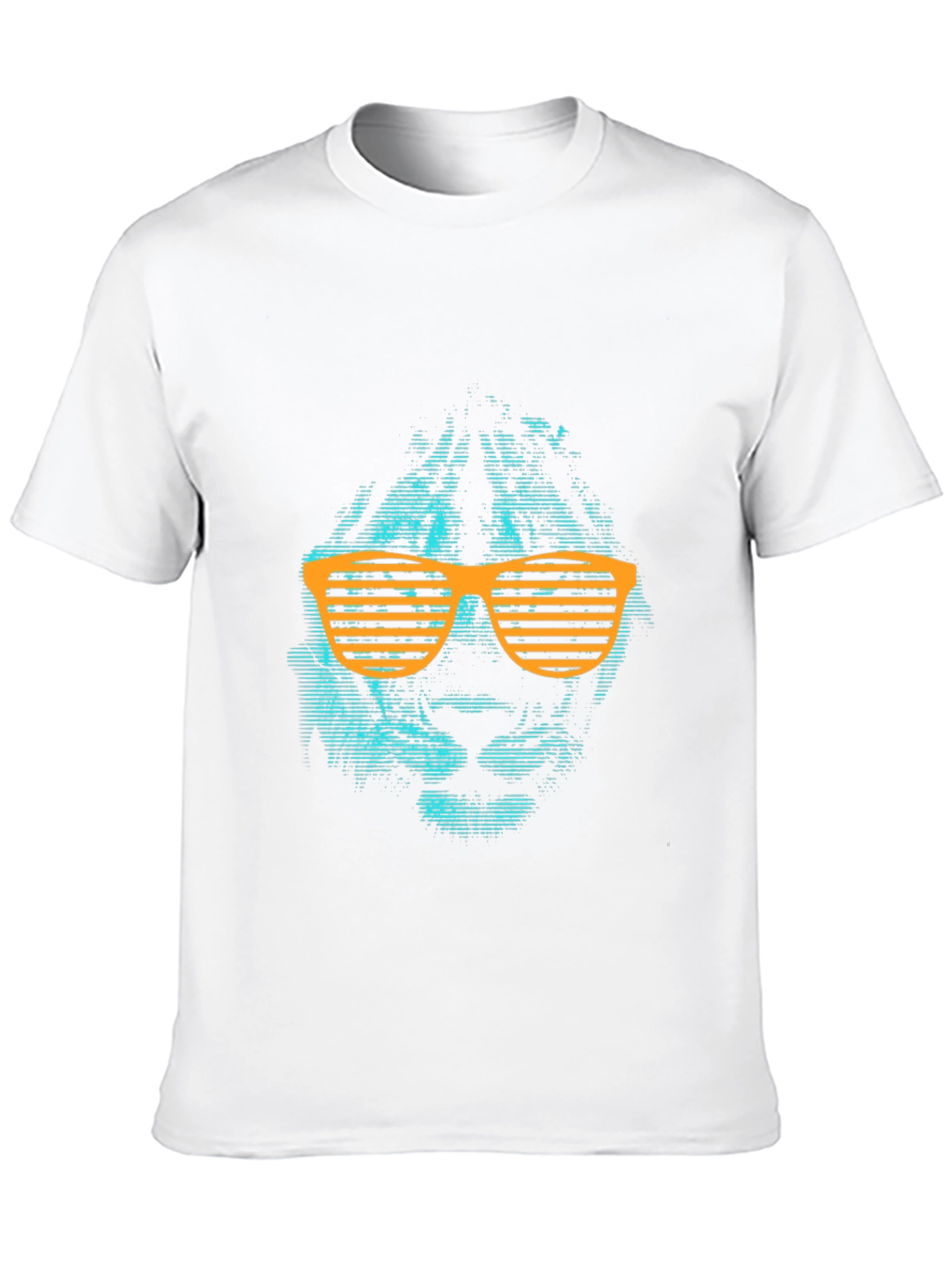 Black Cool Lion Graphic Tee with Orange Shutter Shades view 10