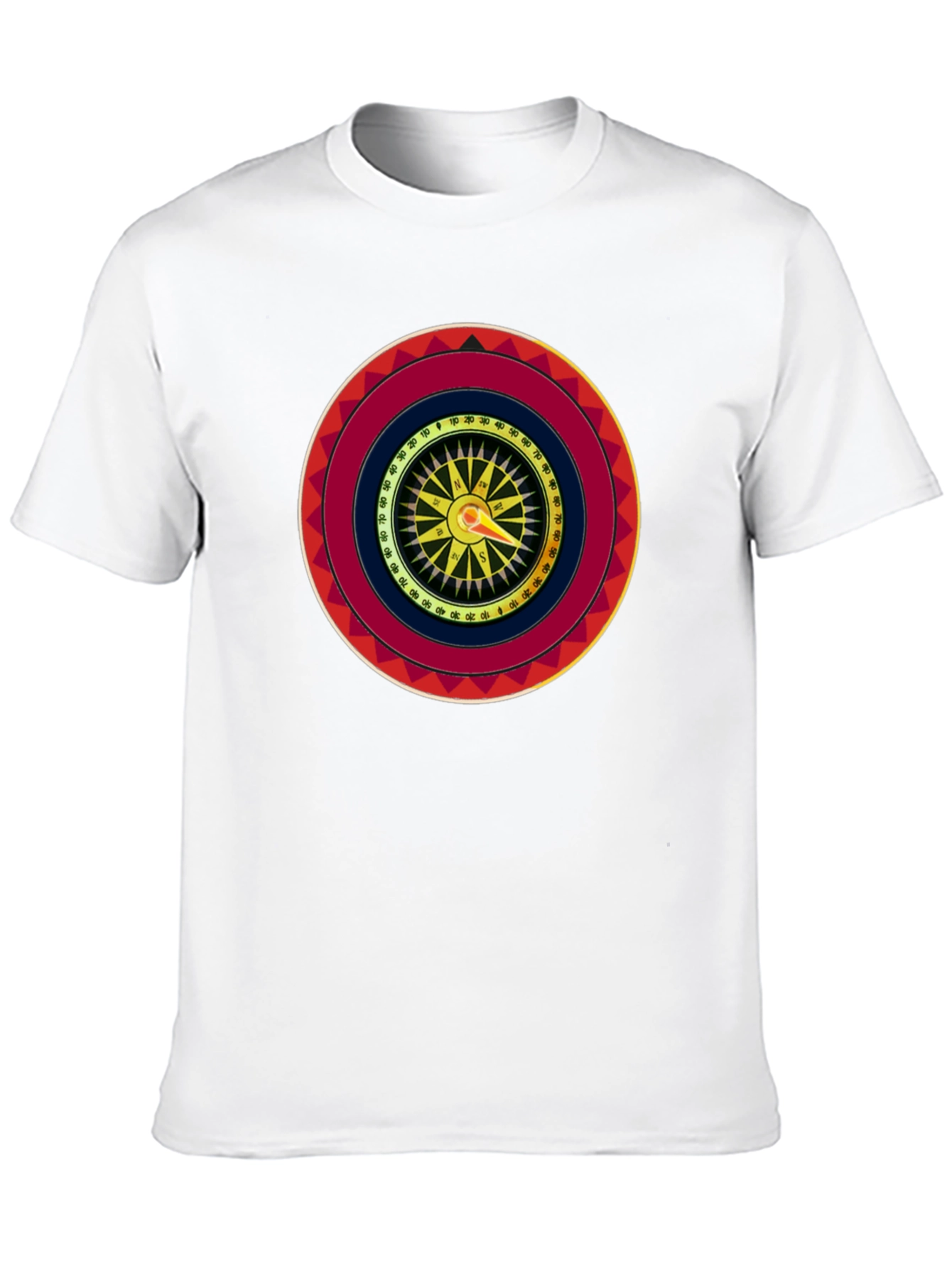 Black Compass Graphic Print Crew Neck T-Shirt view 10