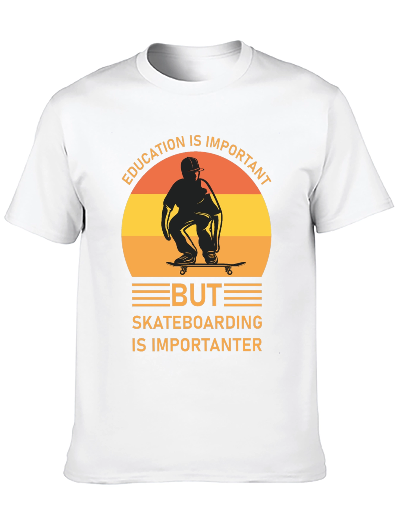 Skateboarding Graphic Tee - Education is Important, But... - 10