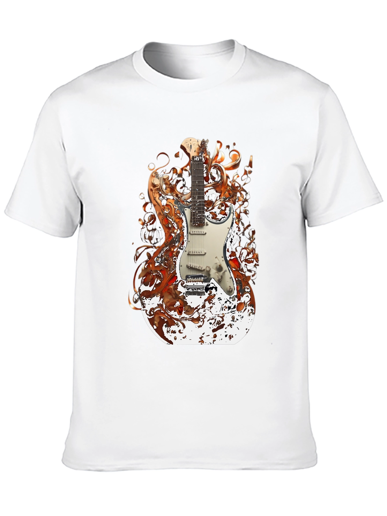 Black Electric Guitar Graphic Tee - Rocker Style view 10