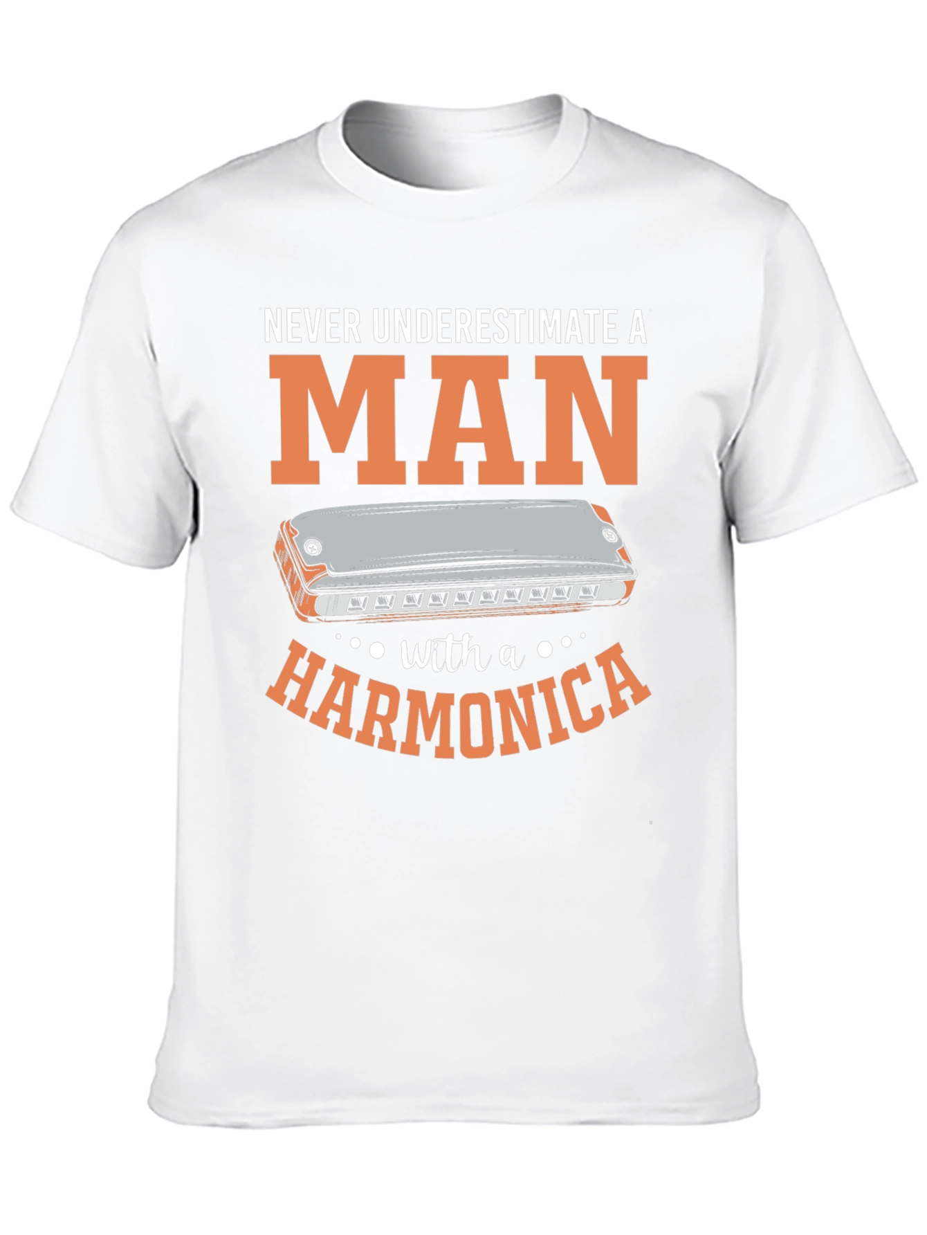 Black Harmonica Man T-Shirt - Music Lover Tee view 10