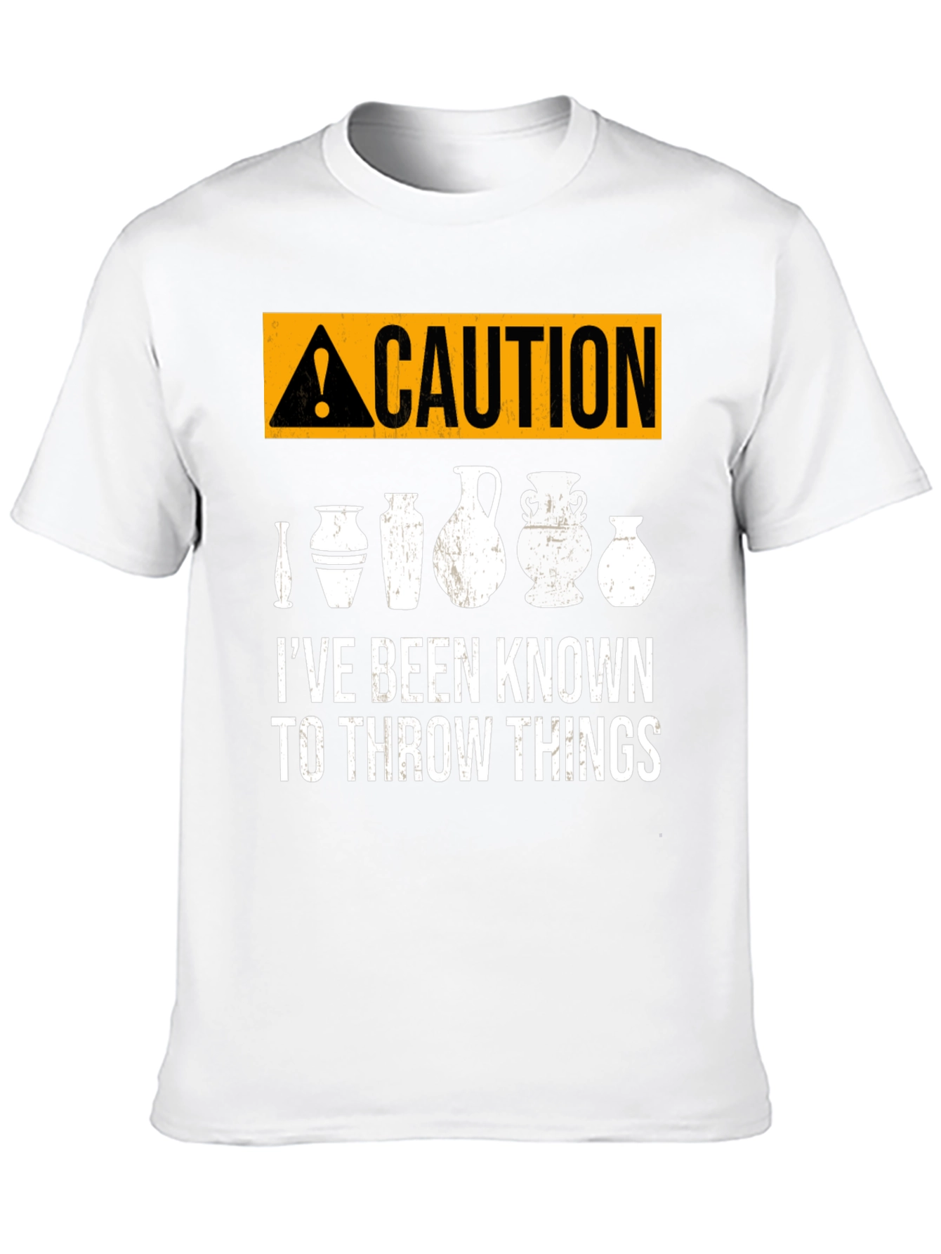 Black Caution: I Throw Things - Pottery T-Shirt view 10