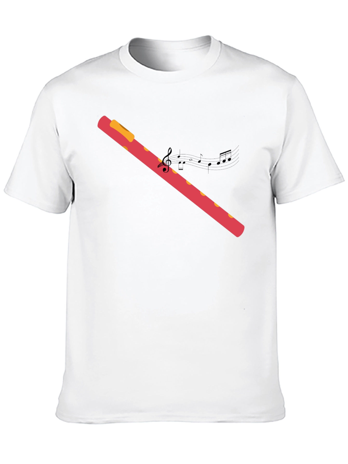 Black Musical Flute Graphic Black T-Shirt view 10