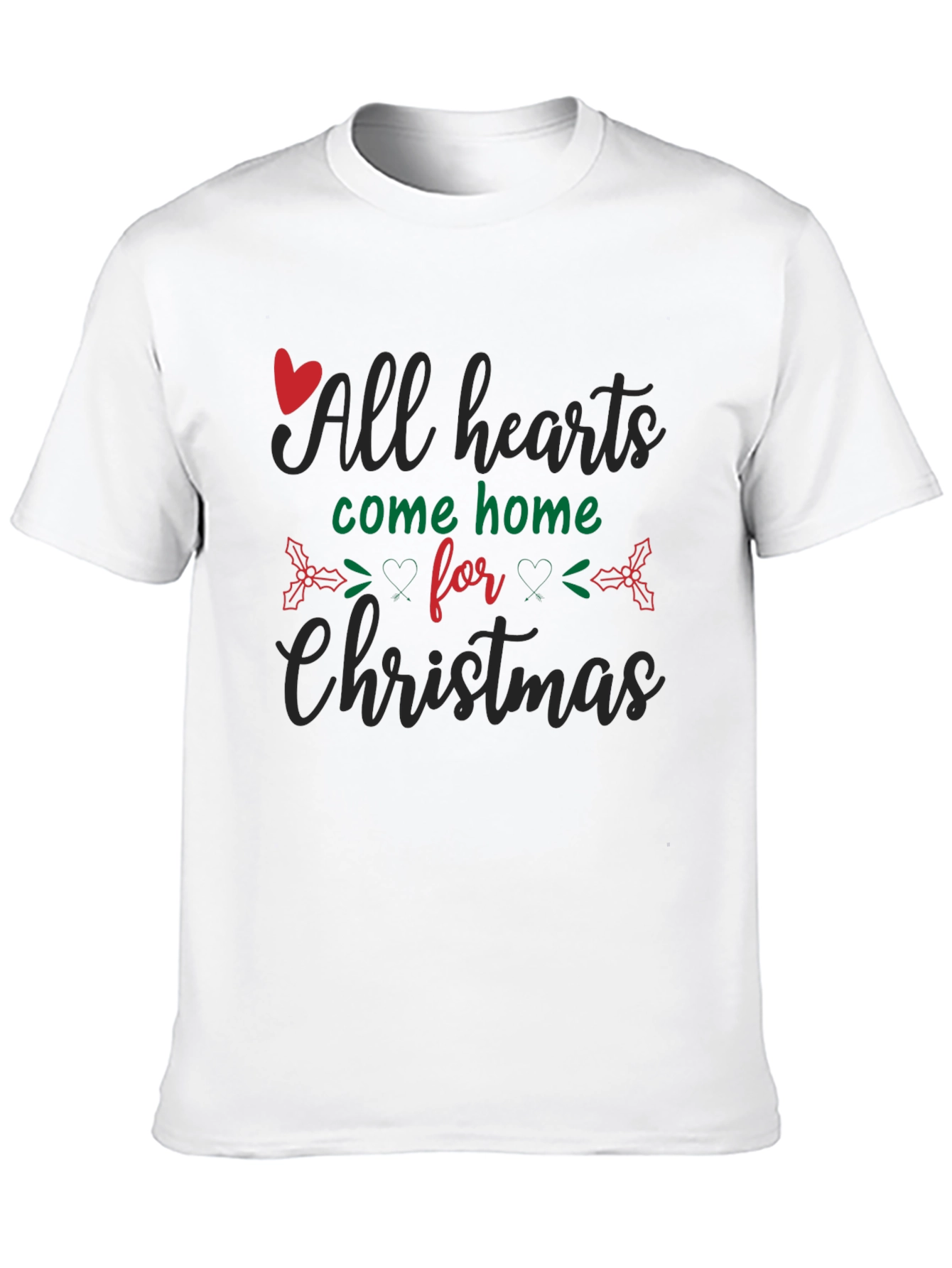 Black All Hearts Come Home for Christmas Black T-Shirt view 10