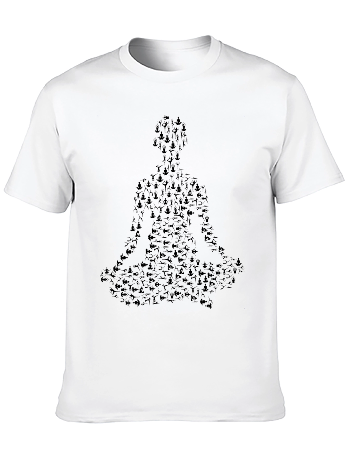 Black Yoga Pose Silhouette Graphic T-Shirt - Black view 10