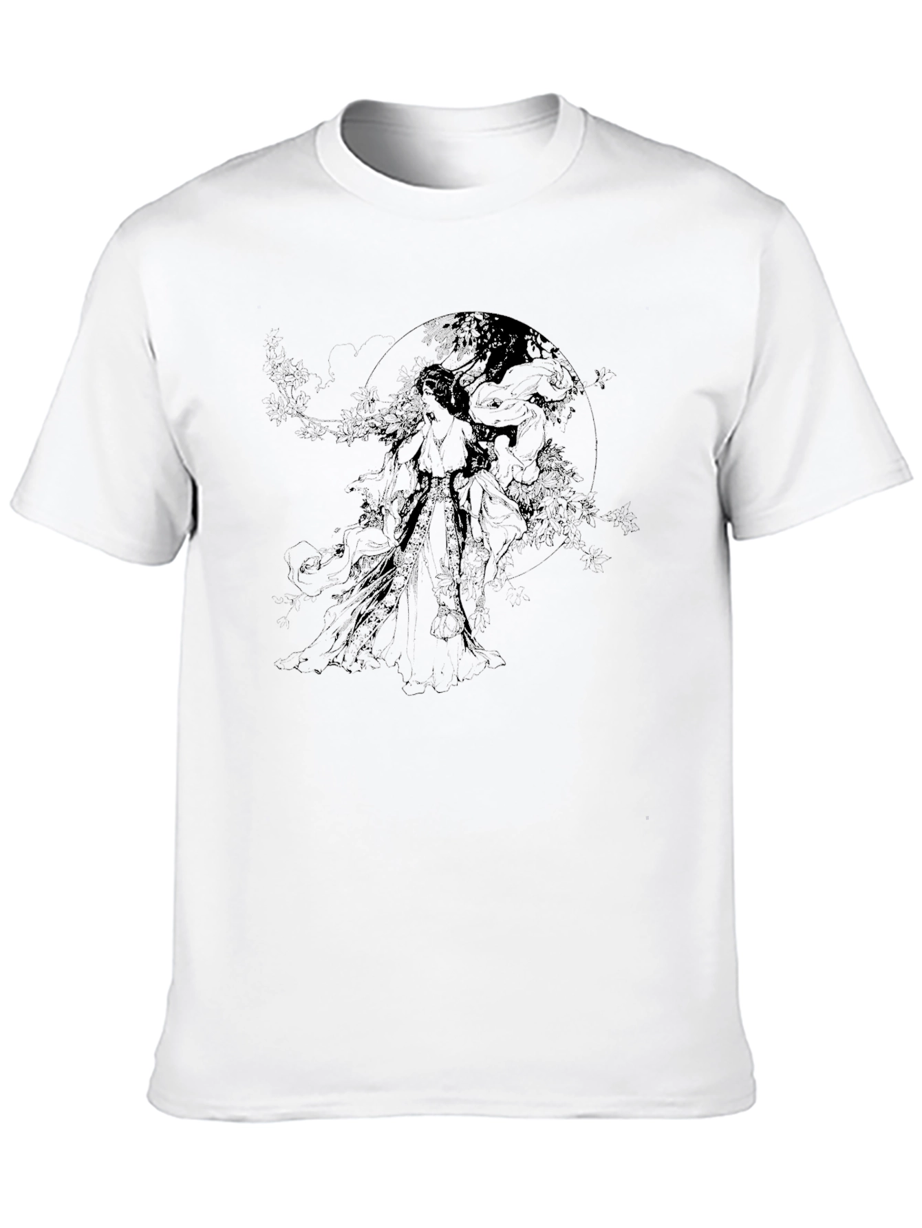 Black Abstract Graphic Print Men's Black T-Shirt view 10