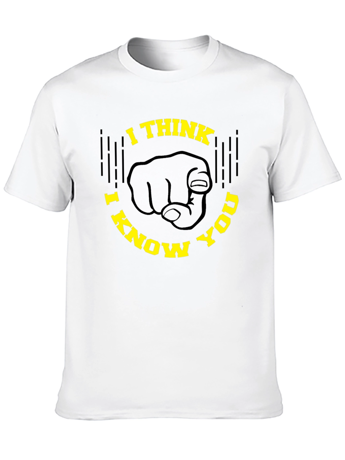 Black I Think I Know You Graphic Tee - Novelty Design, Black T-Shirt view 10