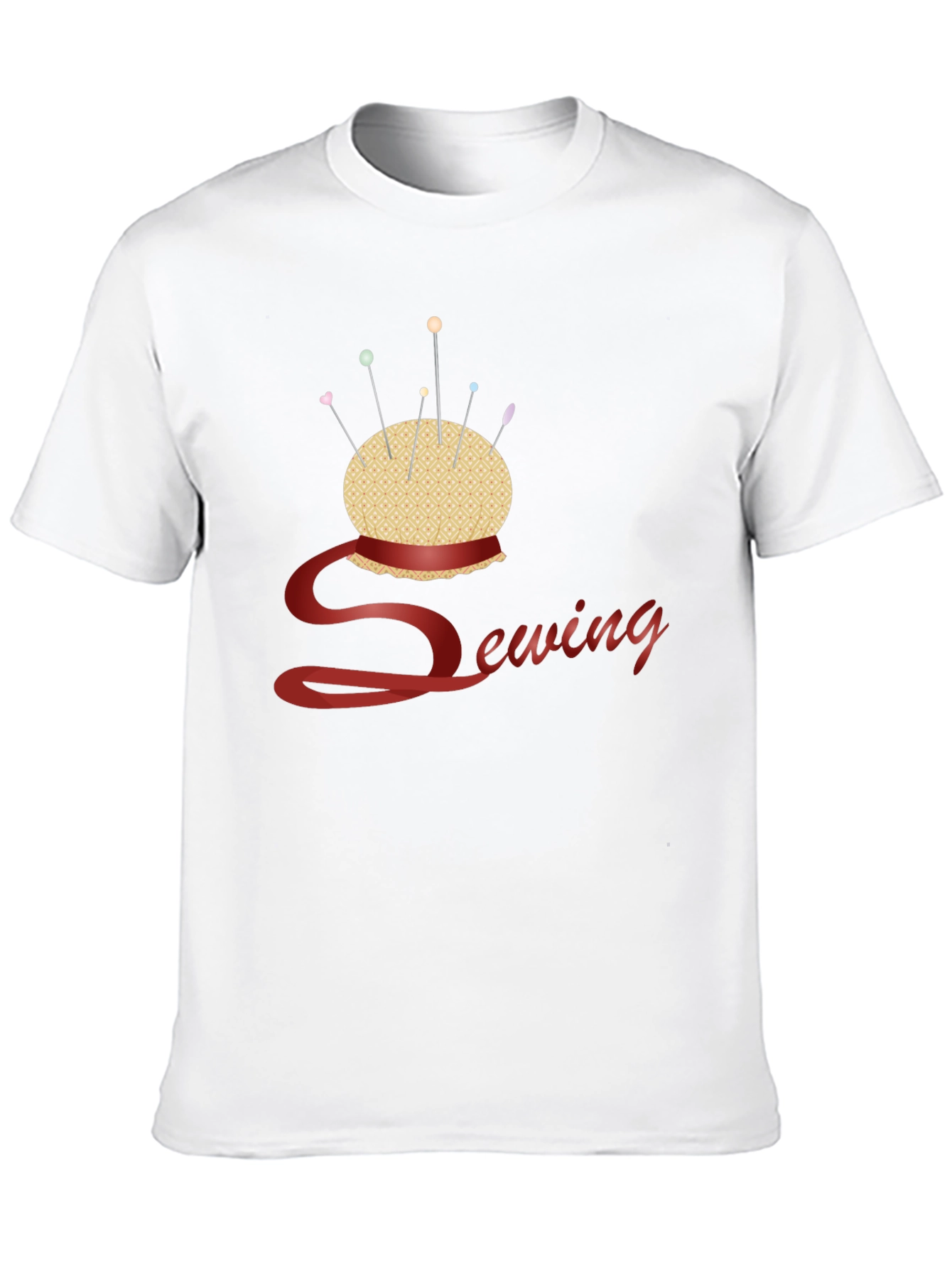 Black Sewing Themed Black T-Shirt view 10