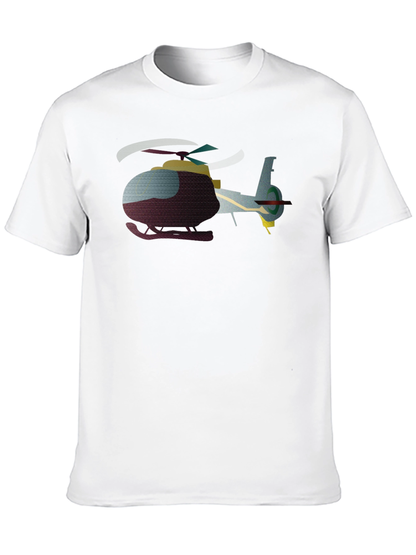 Black Helicopter Graphic T-Shirt - Black Crew Neck view 10